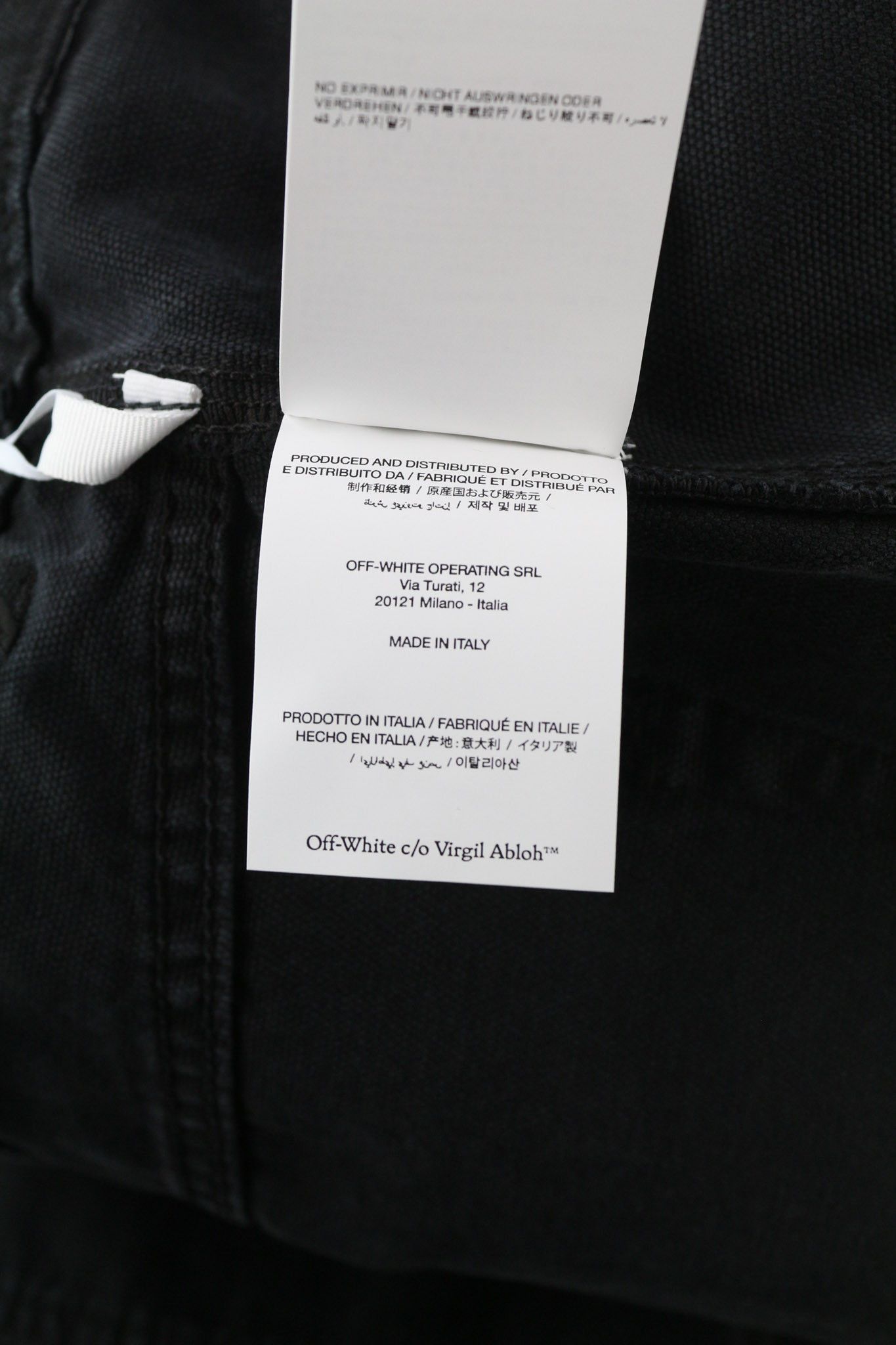 Off-White W34 Relaxed Black Cotton Dyed Cargo Button Fly 80250 Size US 34 / EU 50 - 10 Thumbnail