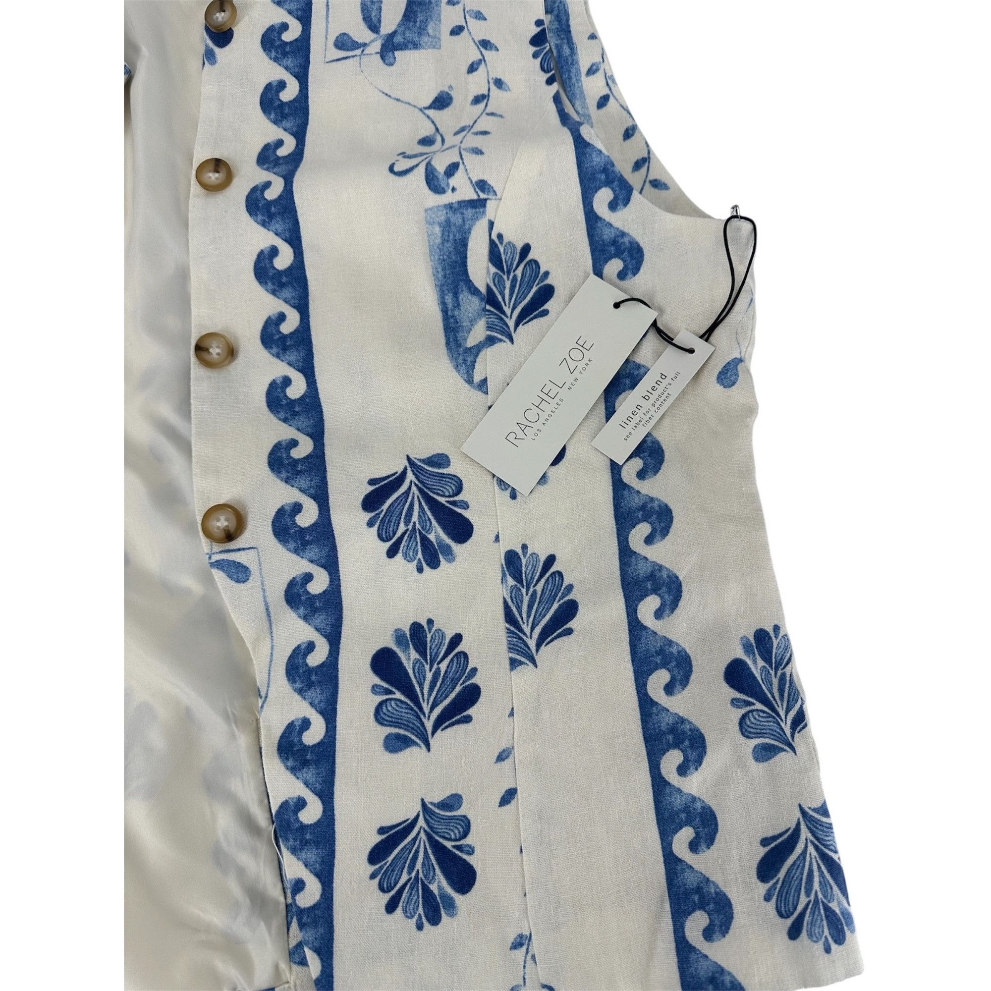 Rachel Zoe Rachel Zoe Linen Top - Mediterranean Print - NWT - L Size L / US 10 / IT 46 - 7 Thumbnail