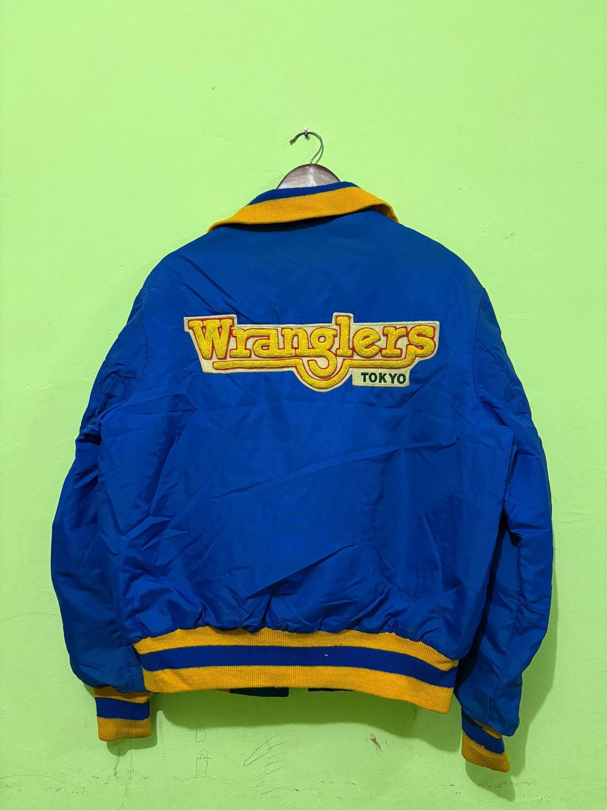 NHL × Wrangler Vintage 80’s NHL Wranglers Tokyo Nylon Jacket Design Size US L / EU 52-54 / 3 - 7 Thumbnail