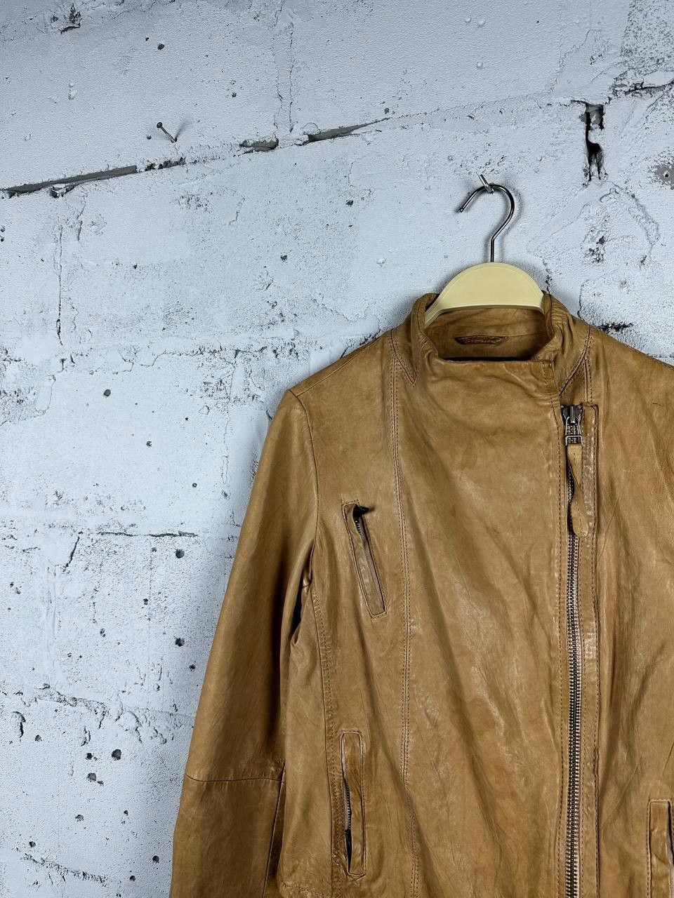 Allsaints Vintage Brown Allsaints Biker Leather Jacket Avant Garde Size M / US 6-8 / IT 42-44 - 4 Thumbnail