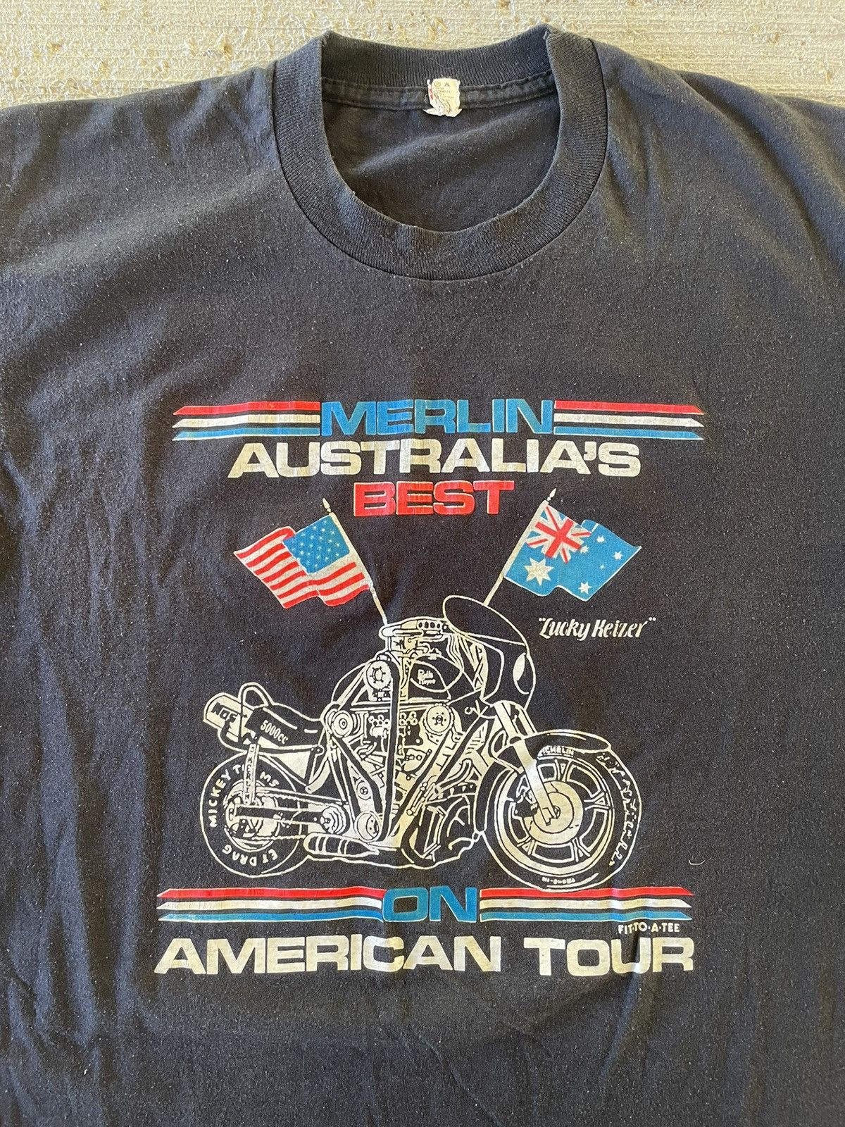 Harley Davidson × Vintage 1980s Motorcycle Tee Size US L / EU 52-54 / 3 - 3 Thumbnail