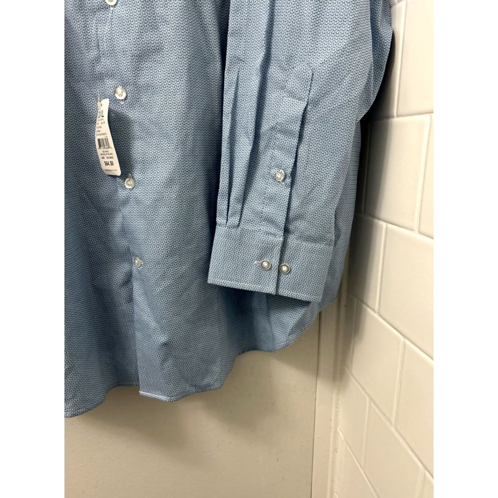 Vintage Synrgy Performance Shirt Mens Blue Geometric Dress Shirt NWT 18.5 34/35 Button Up Size US XXL / EU 58 / 5 - 7 Thumbnail