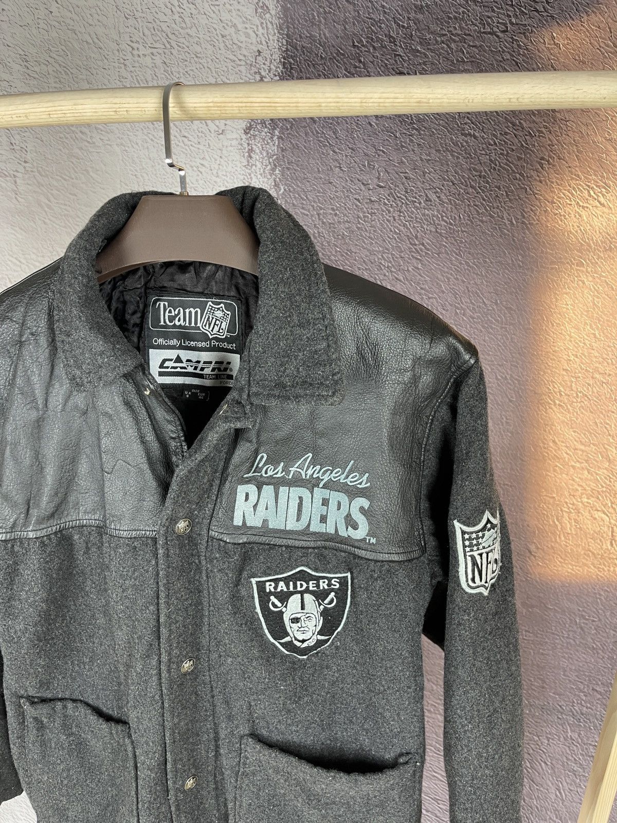 NFL Campri vintage 90s Los Angeles Raiders wool leather coat Size US S / EU 44-46 / 1 - 4 Thumbnail