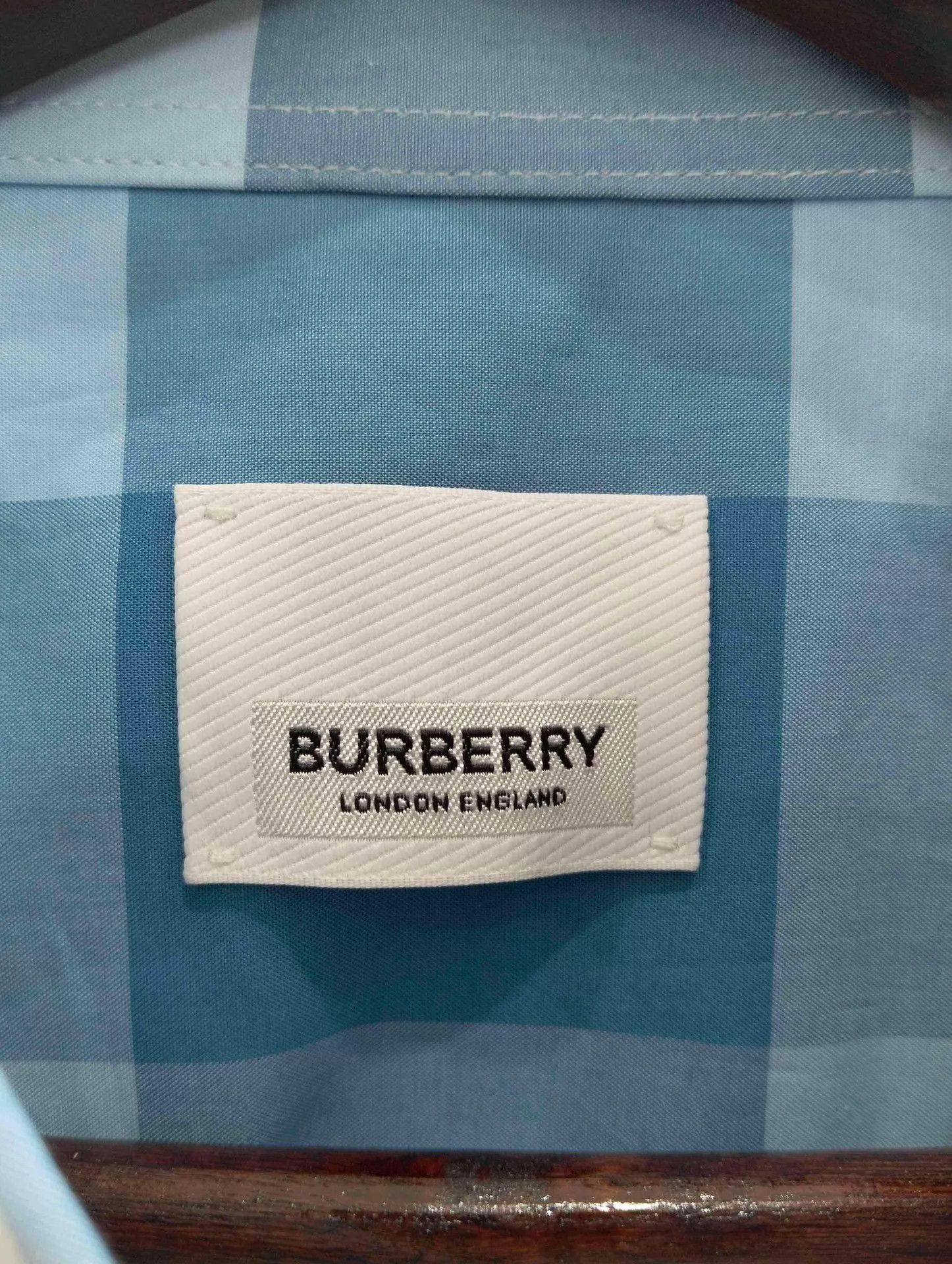 Burberry Burberry Check Long Sleeve Shirt Sky Blue XL Size US XL / EU 56 / 4 - 4 Thumbnail