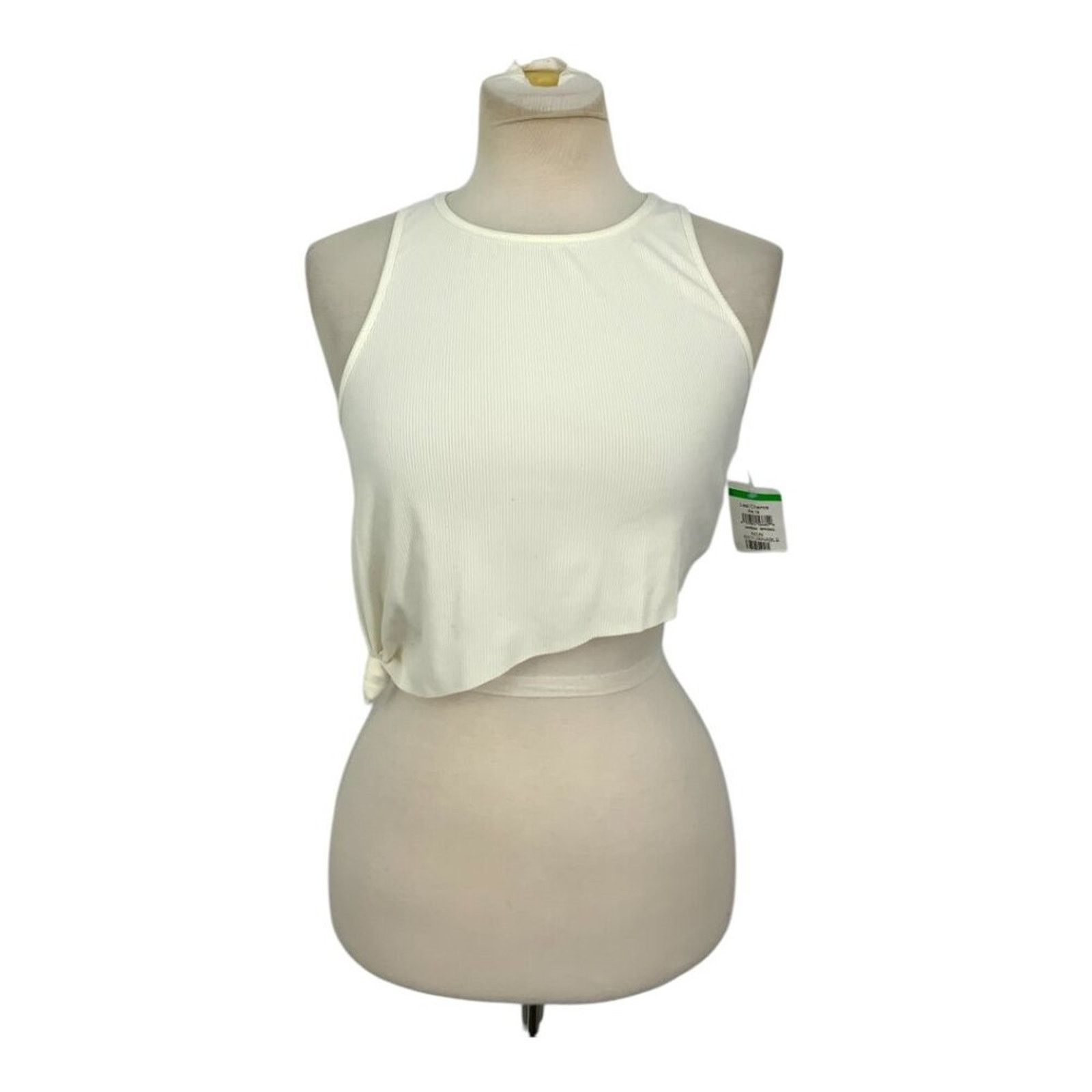 Other Naked Wardrobe Knotted Crop Top White Sz Large NWOT $42 MSRP Size L / US 10 / IT 46 - 2 Thumbnail