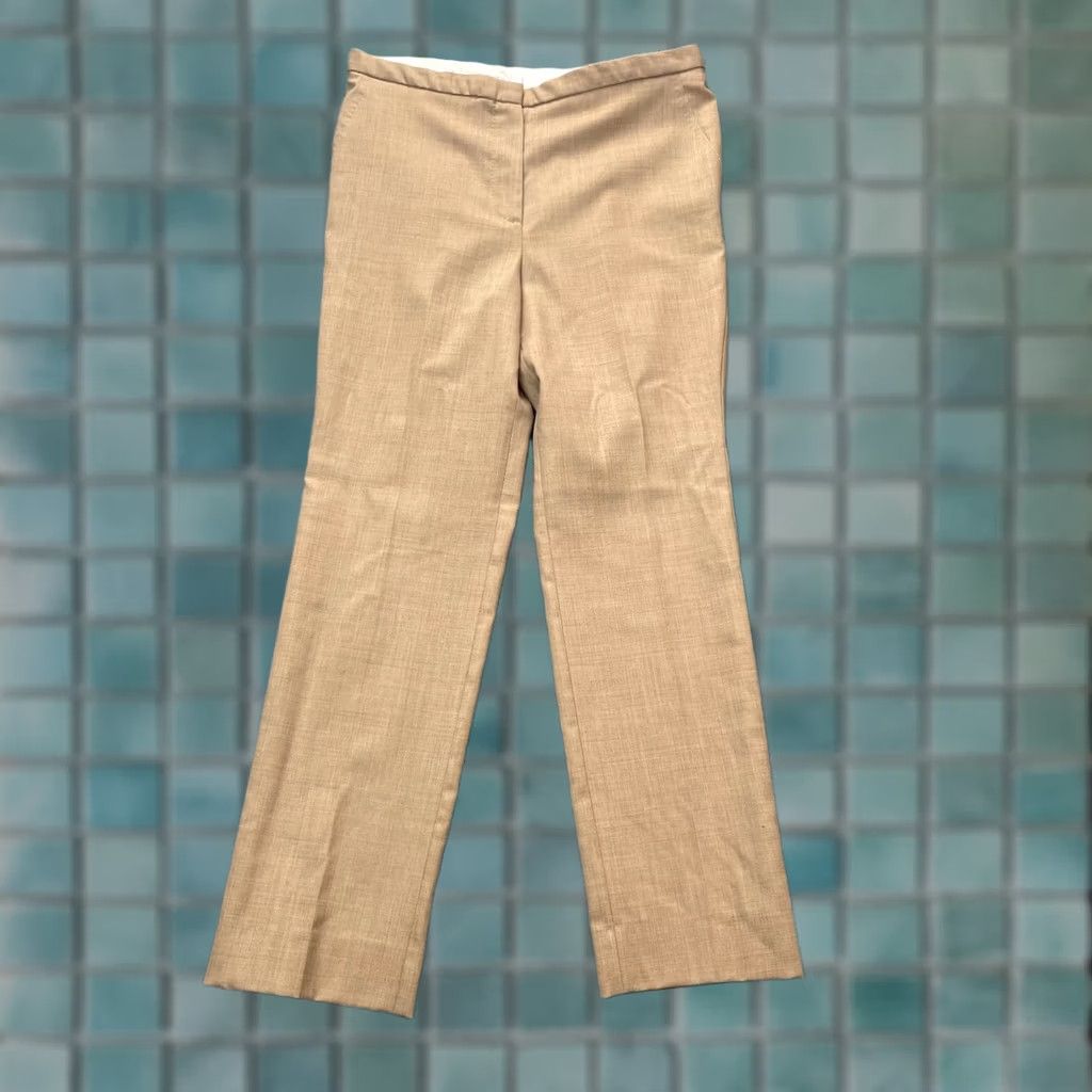 Max Mara VINTAGE Max Mara Pants Womens Brown Dress Wool Stretch Pockets Straight Leg 10 Size 32" / US 10 / IT 46 - 1 Thumbnail