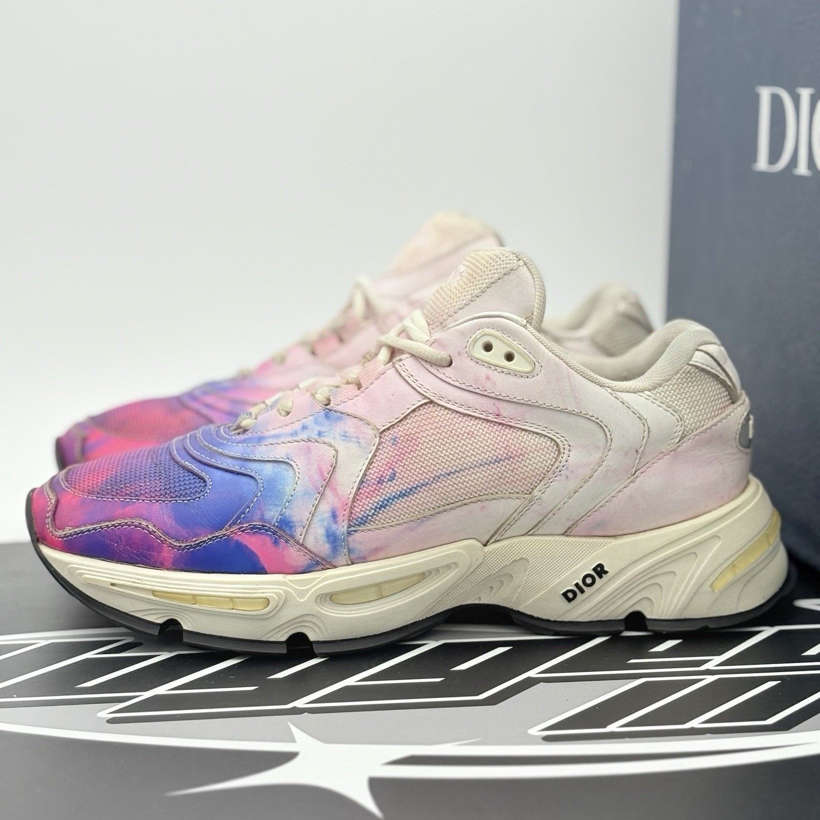 Dior Size 40 (7 US) - Christian Dior CD1 ' Tie Dye Pink Blue ' Size US 7 / EU 40 - 1 Thumbnail