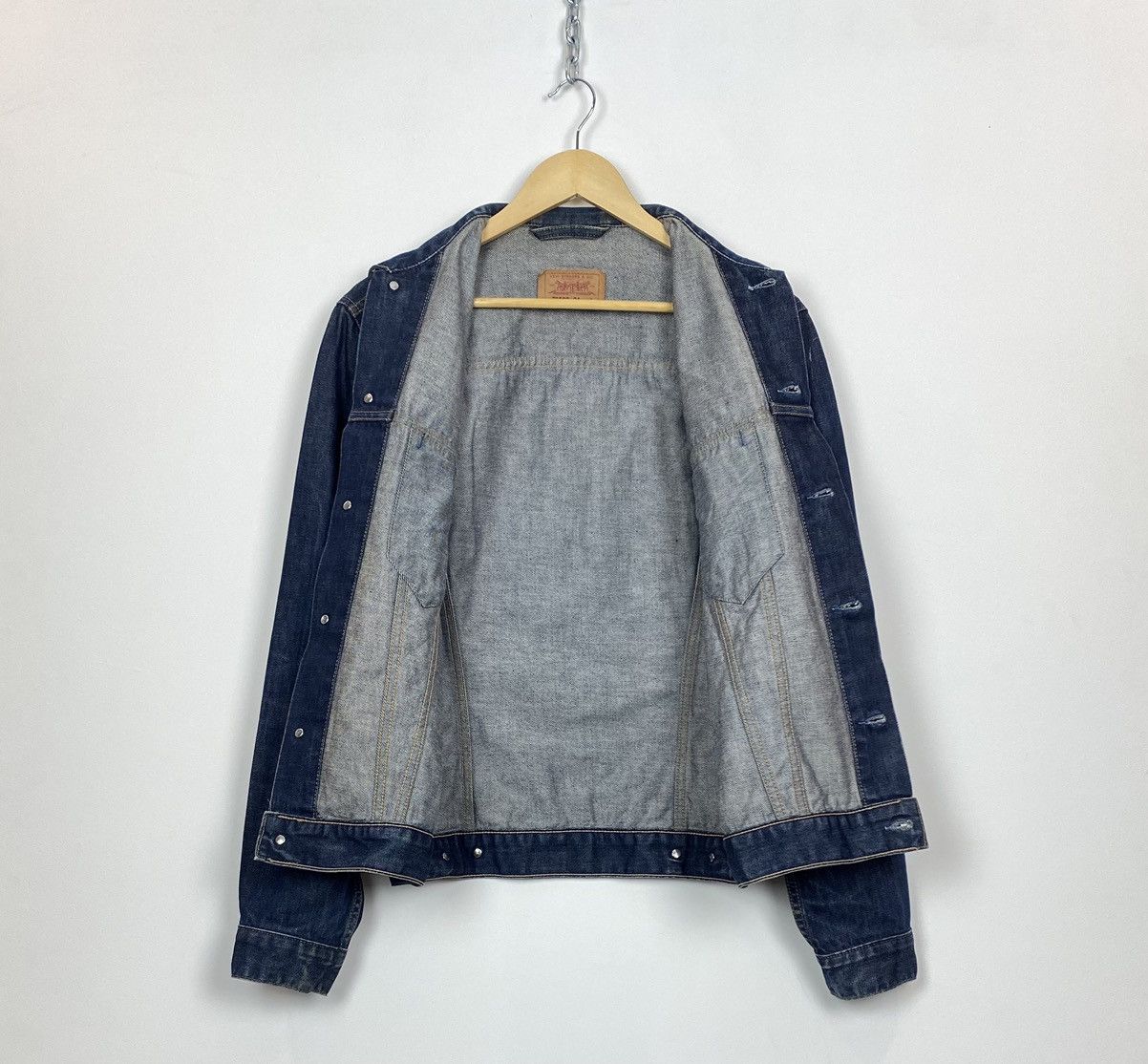 Levi's Vintage Levi’s Navy Blue Denim Jacket Buttons 90’s USA Size L / US 10 / IT 46 - 7 Thumbnail