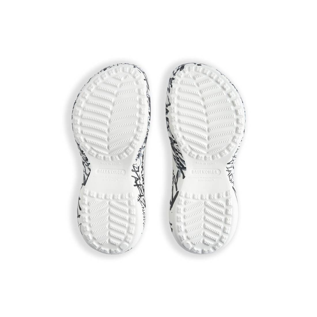 o1tr1nto1125 Pool Crocs™ Graffiti Slide Sandals in White