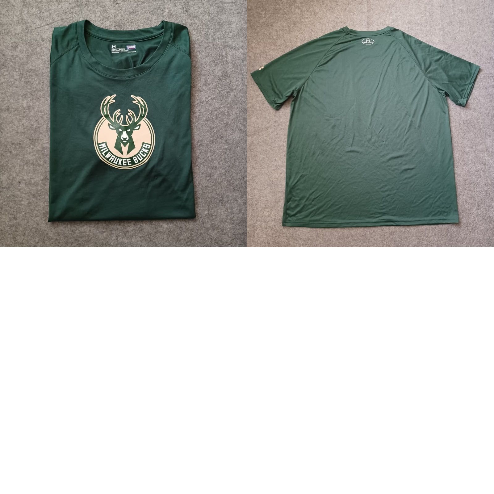 Under Armour Under Armour Milwaukee Bucks T Shirt Mens XXXL 3XL Green HeatGear NBA Crew Neck Short Sleeve Shirt Mens Green NBA HeatGear Logo Size US XXL / EU 58 / 5 - 10 Thumbnail