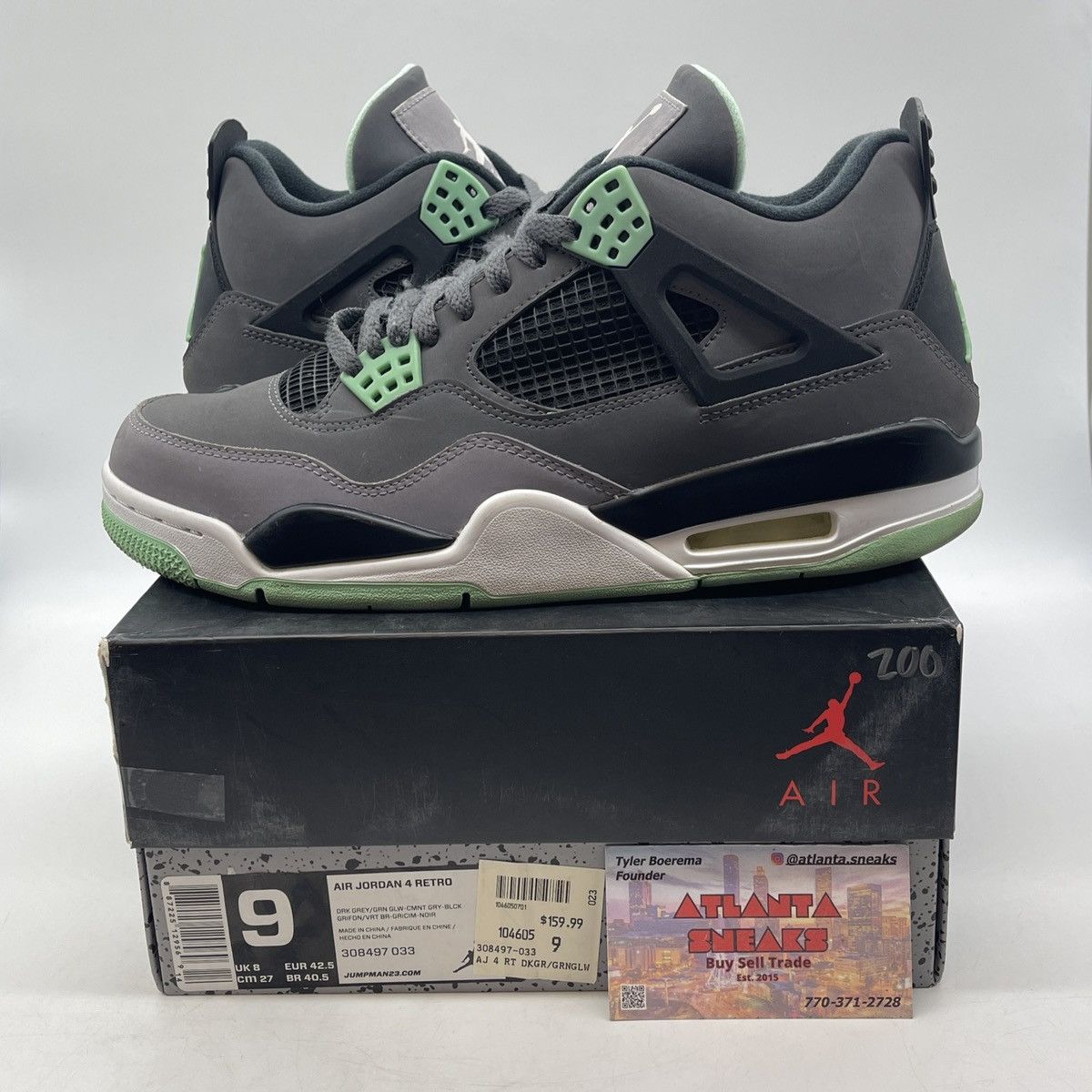 Jordan Brand Air Jordan 4 green glow Size US 9 / EU 42 - 1 Thumbnail