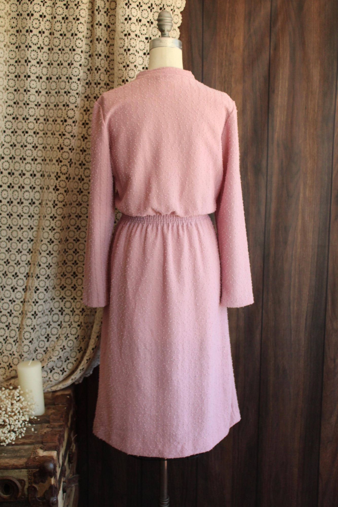Vintage Vintage 1970s 1980s Dress, Volup Size Sears Pink Knit Sweate Size XL / US 12-14 / IT 48-50 - 10 Thumbnail