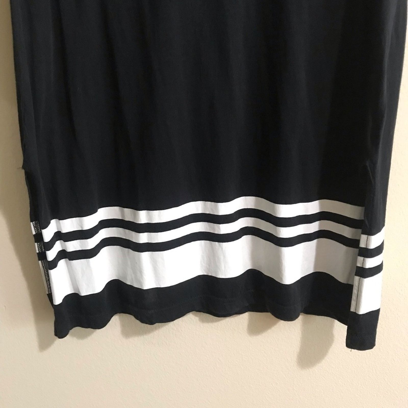 SKINGRAFT Skingraft Black w/ White Stripes Mini Shirt Dress Size S Size S / US 4 / IT 40 - 3 Thumbnail