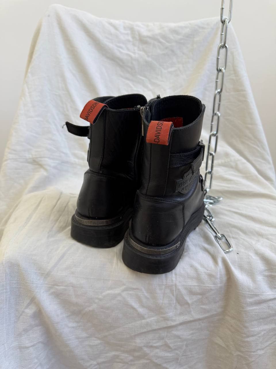 Harley Davidson Vintage 90s Harley-Davidson Ankle-Zip Leather Boots Y2K Size US 6 / EU 39 - 8 Thumbnail