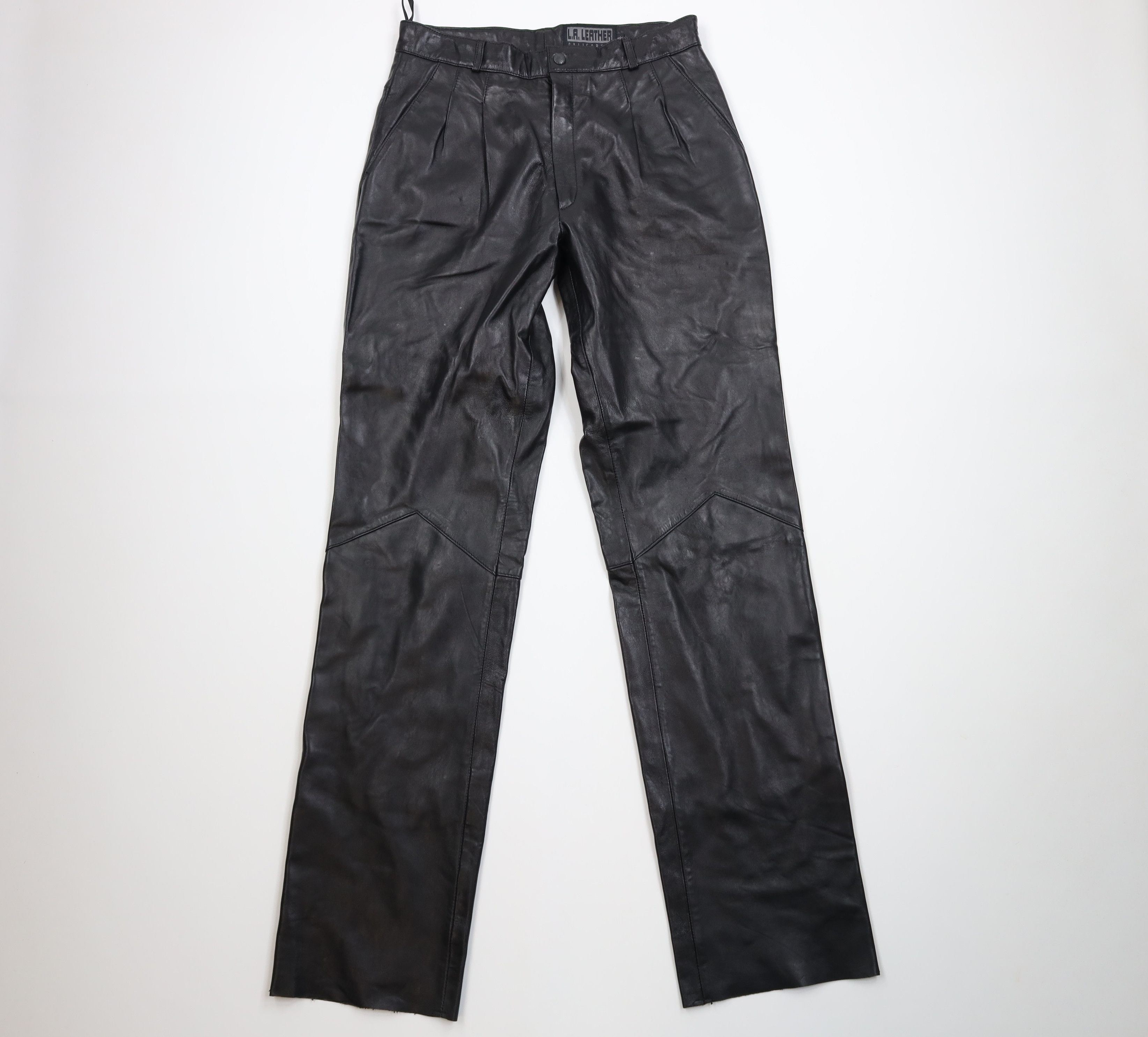 Vintage Vintage 90s Streetwear Soft Leather Straight Leg Pants Size US 30 / EU 46 - 1 Thumbnail