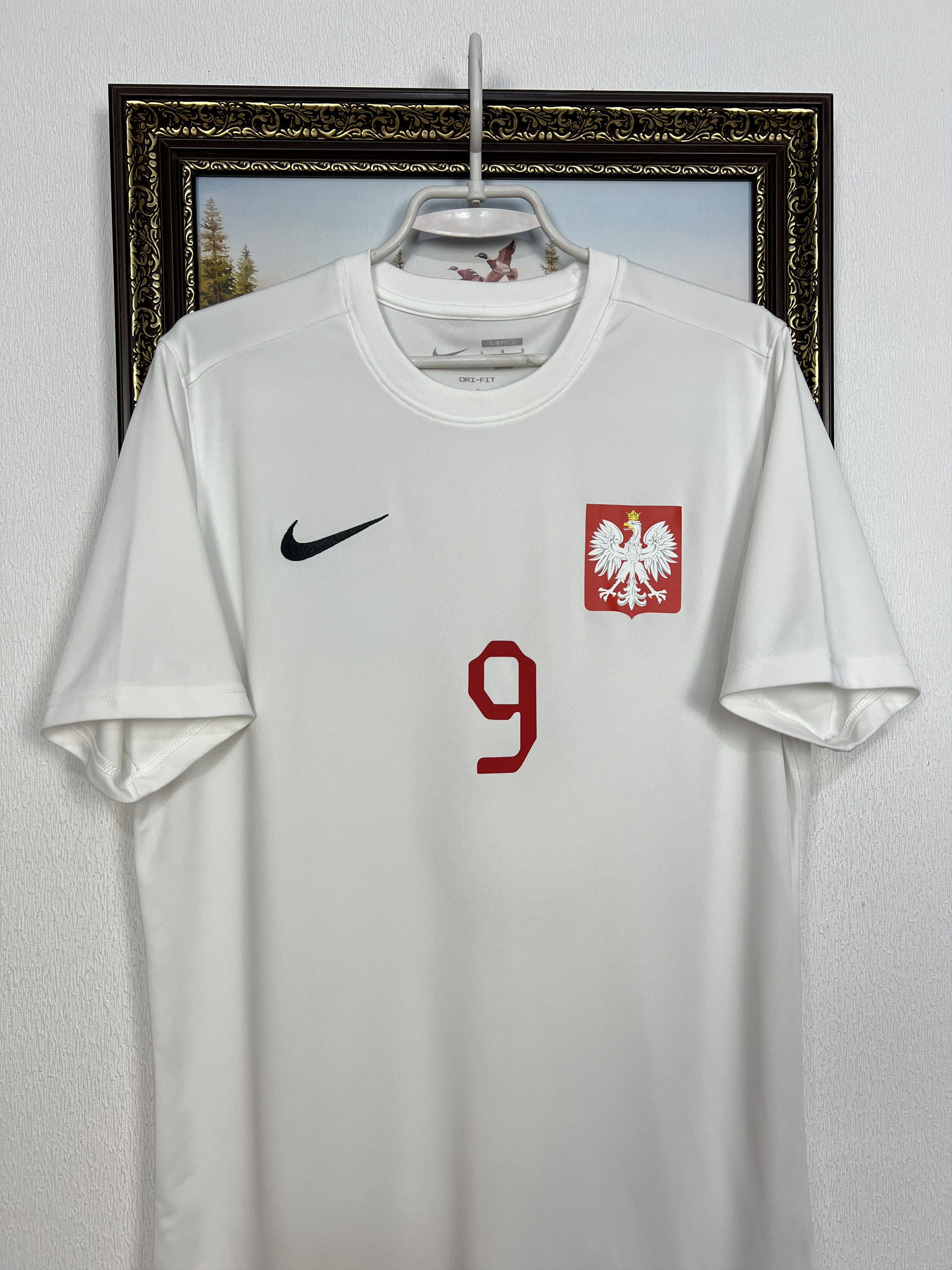 Nike Poland football shirt 2010 Soccer Nike #9 Lewandowski Jersey Size US L / EU 52-54 / 3 - 2 Thumbnail