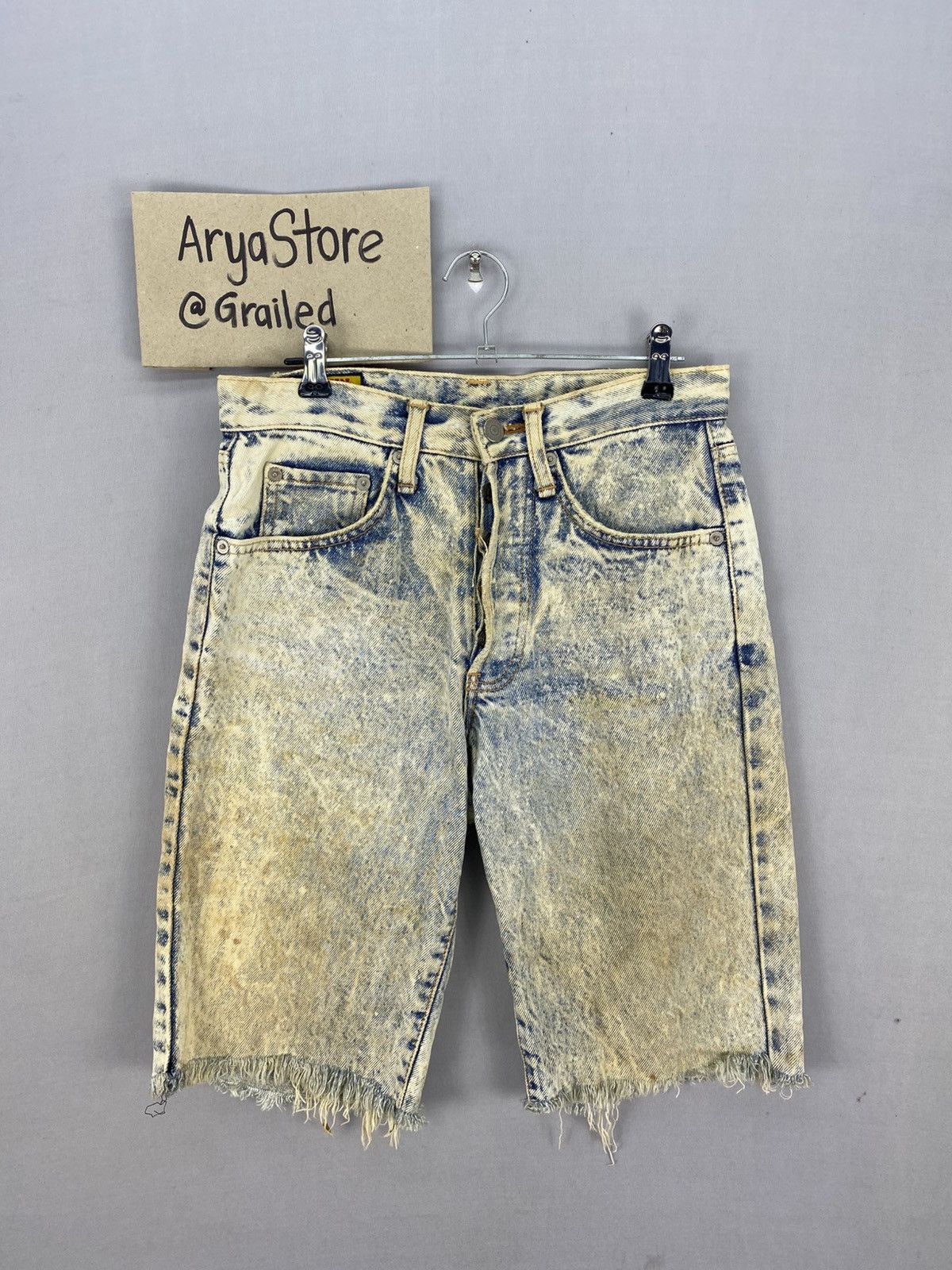 Edwin Vintage 90’s Edwin Acidwash Distressed Denim Short Pants Size US 28 / EU 44 - 1 Thumbnail