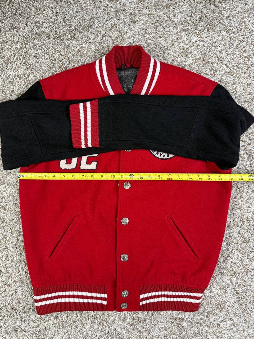 True Religion Vintage True Religion Snap Front Red Varsity Jacket Size US M / EU 48-50 / 2 - 9 Thumbnail