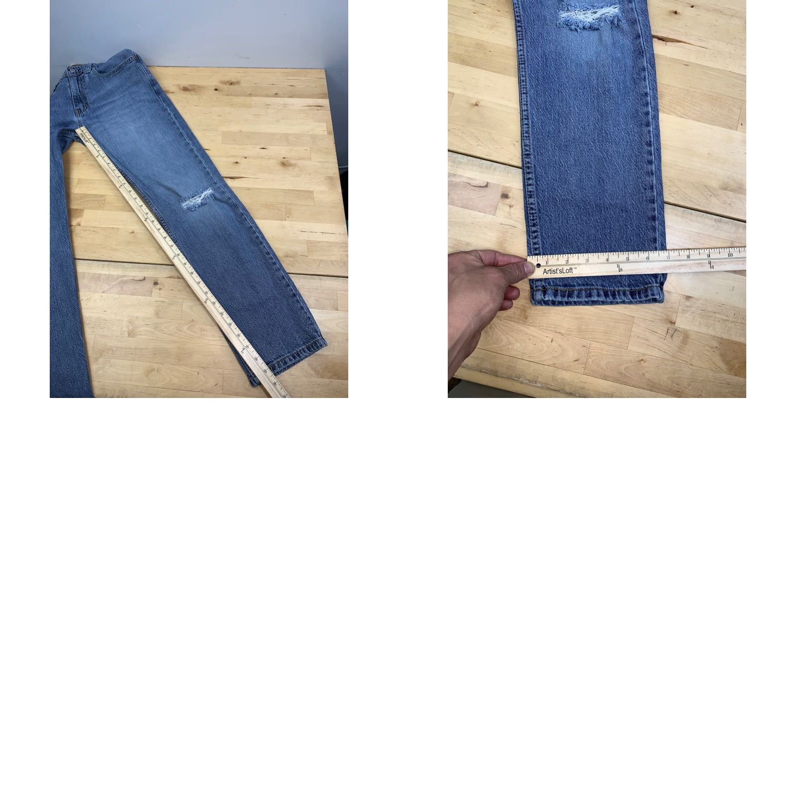 Levi's Levi's 502 Jeans Slim Straight Denim 33x30 Blue Light Wash Men Regular Vintage: No - 5-Pocket Design Size US 33 - 8 Thumbnail