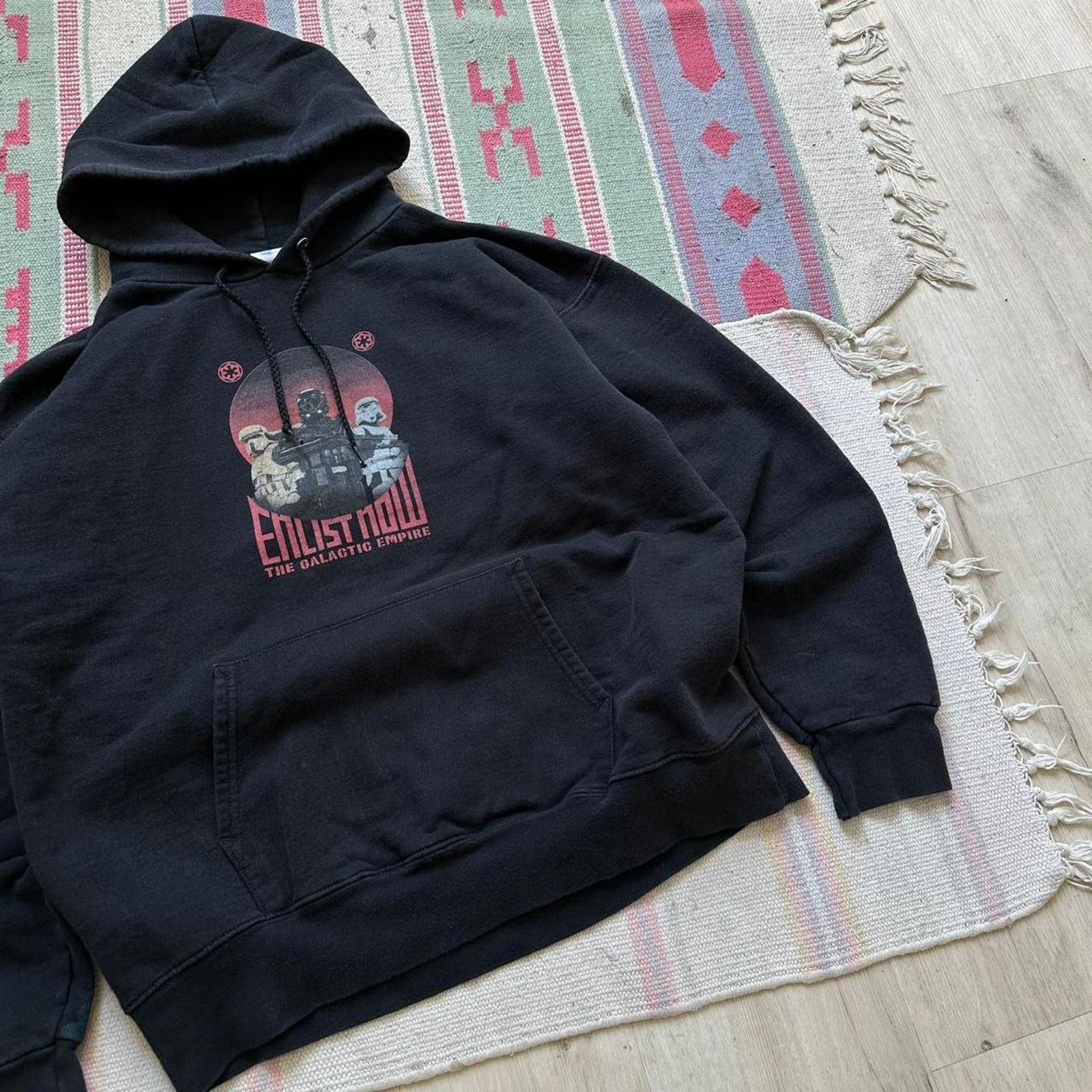 Star Wars × Vintage Vintage 00s Star Wars Heavy Cotton Black Hoodie Sweatshirt Size US M / EU 48-50 / 2 - 3 Thumbnail
