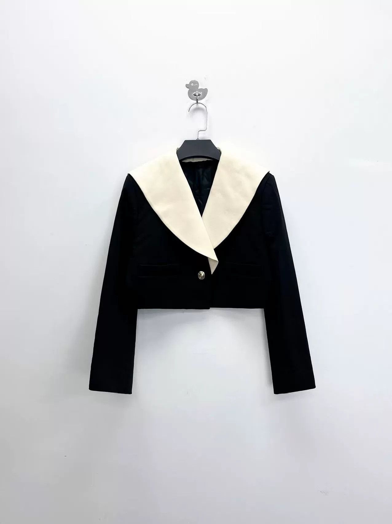 Miu Miu Miu Miu Navy Collar Blazer with Rhinestones Size US L / EU 52-54 / 3 - 1 Thumbnail