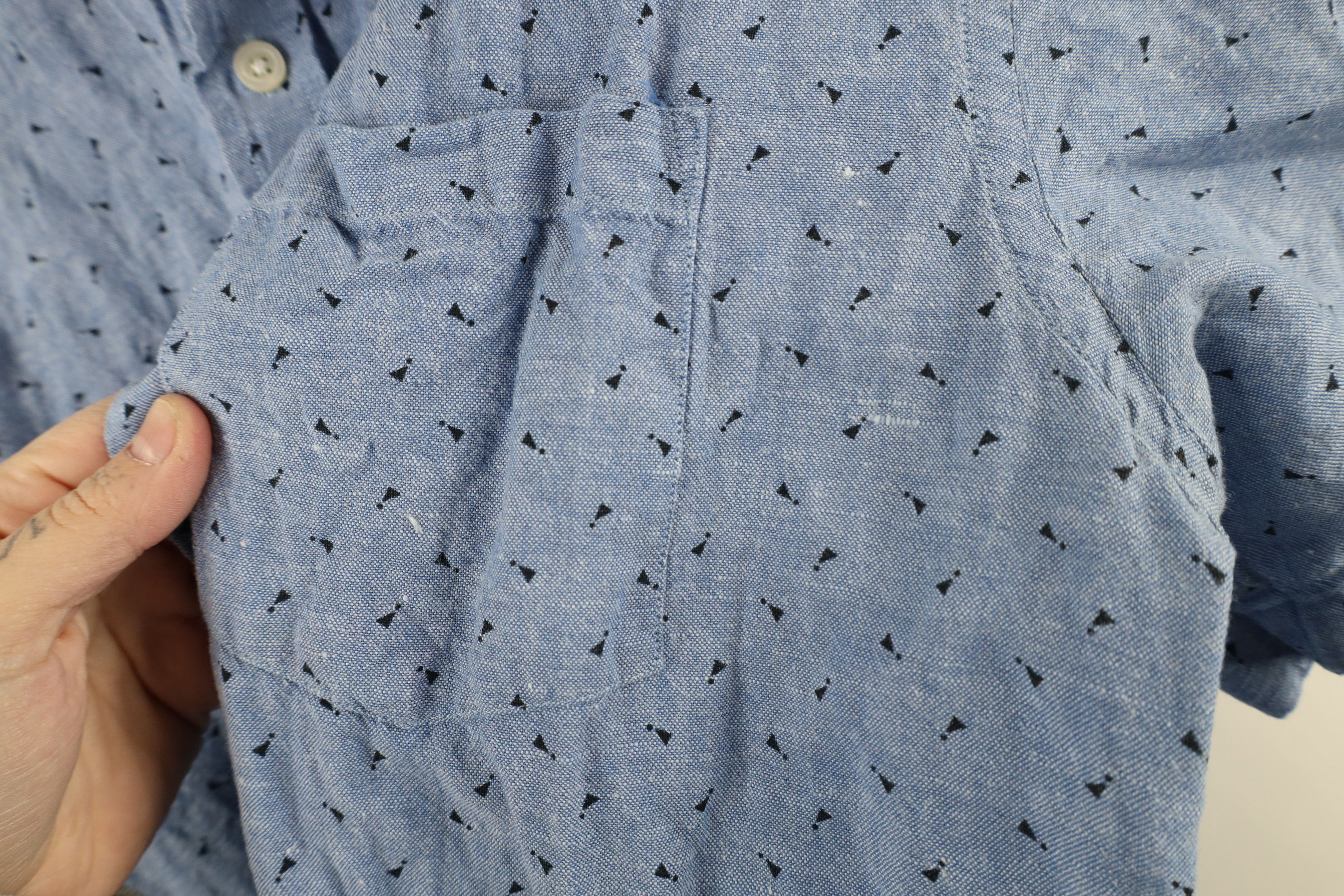 Banana Republic × Vintage Banana Republic Geometric Linen Short Sleeve Button Shirt Size US M / EU 48-50 / 2 - 4 Thumbnail