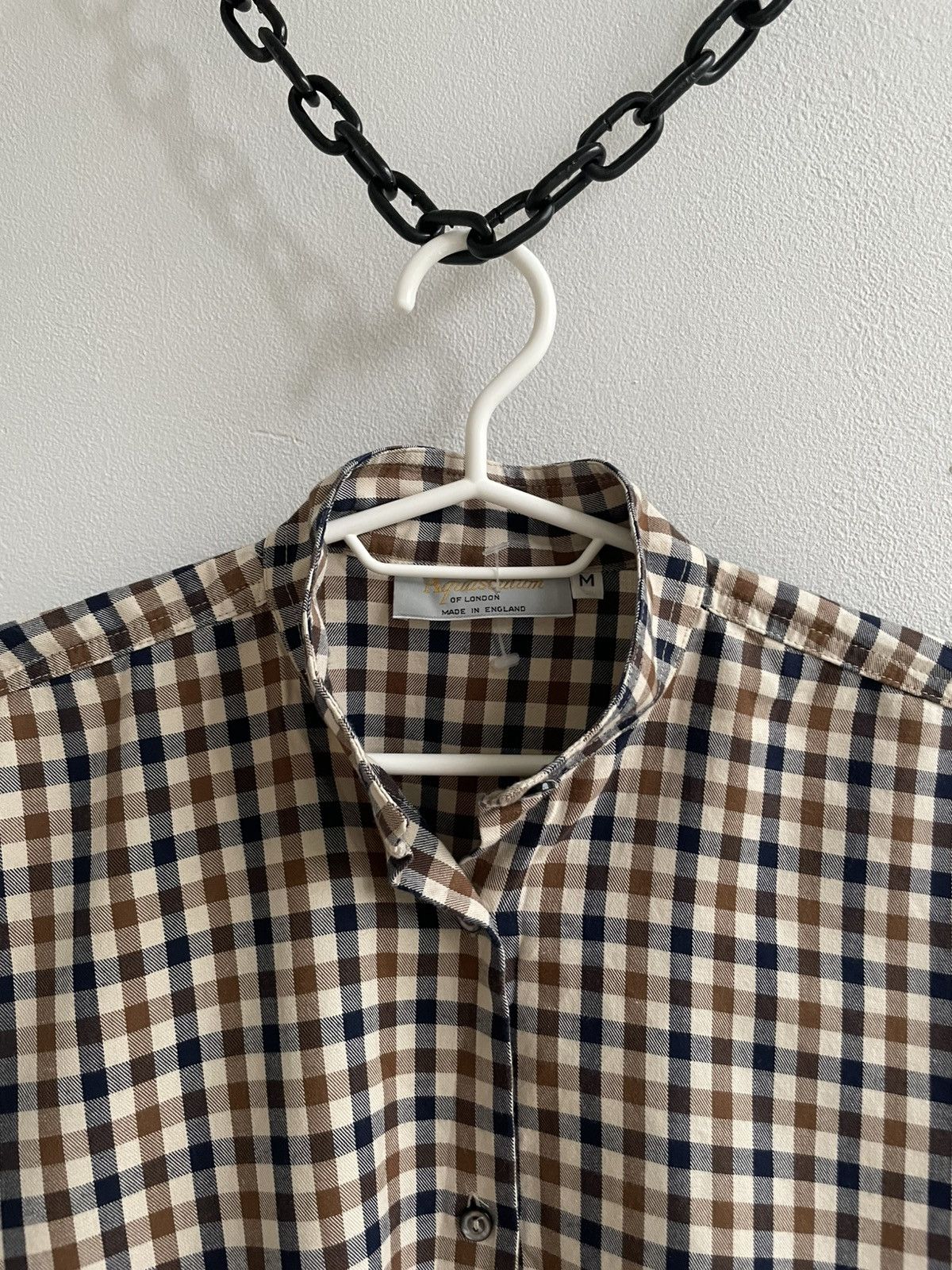Designer × Vintage Aquascutum Vintage Check Plaid Long Sleeve Button Up Shirt Size M / US 6-8 / IT 42-44 - 6 Thumbnail