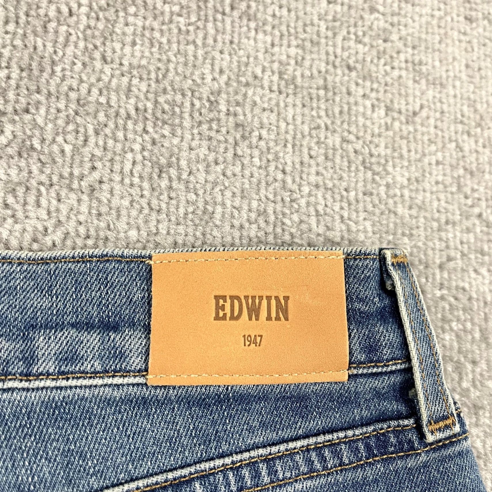 Edwin VINTAGE Edwin Jeans Womens 31x33 Light Blue Denim Wide Leg Organic Cotton Frayed Hem Size 24" / US 00 / IT 34 - 6 Thumbnail