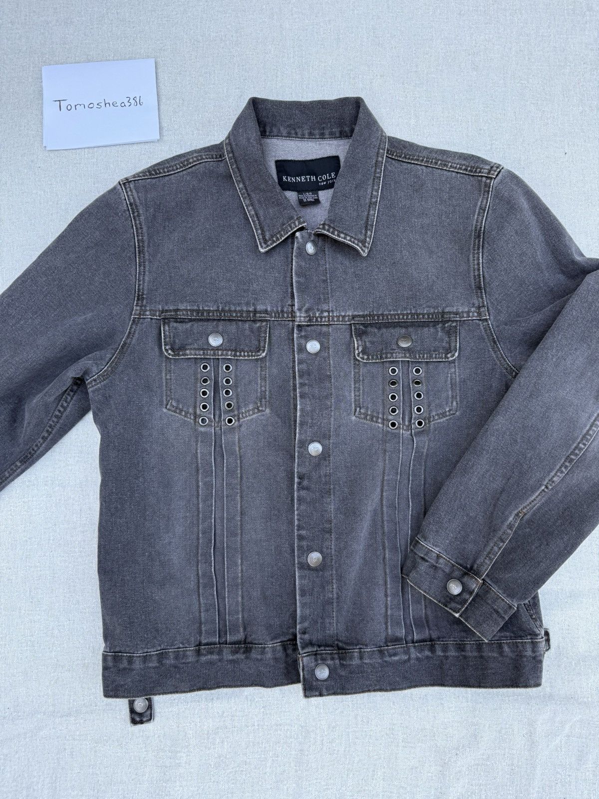 Kenneth Cole Washed Black Denim Jacket Size US L / EU 52-54 / 3 - 1 Thumbnail