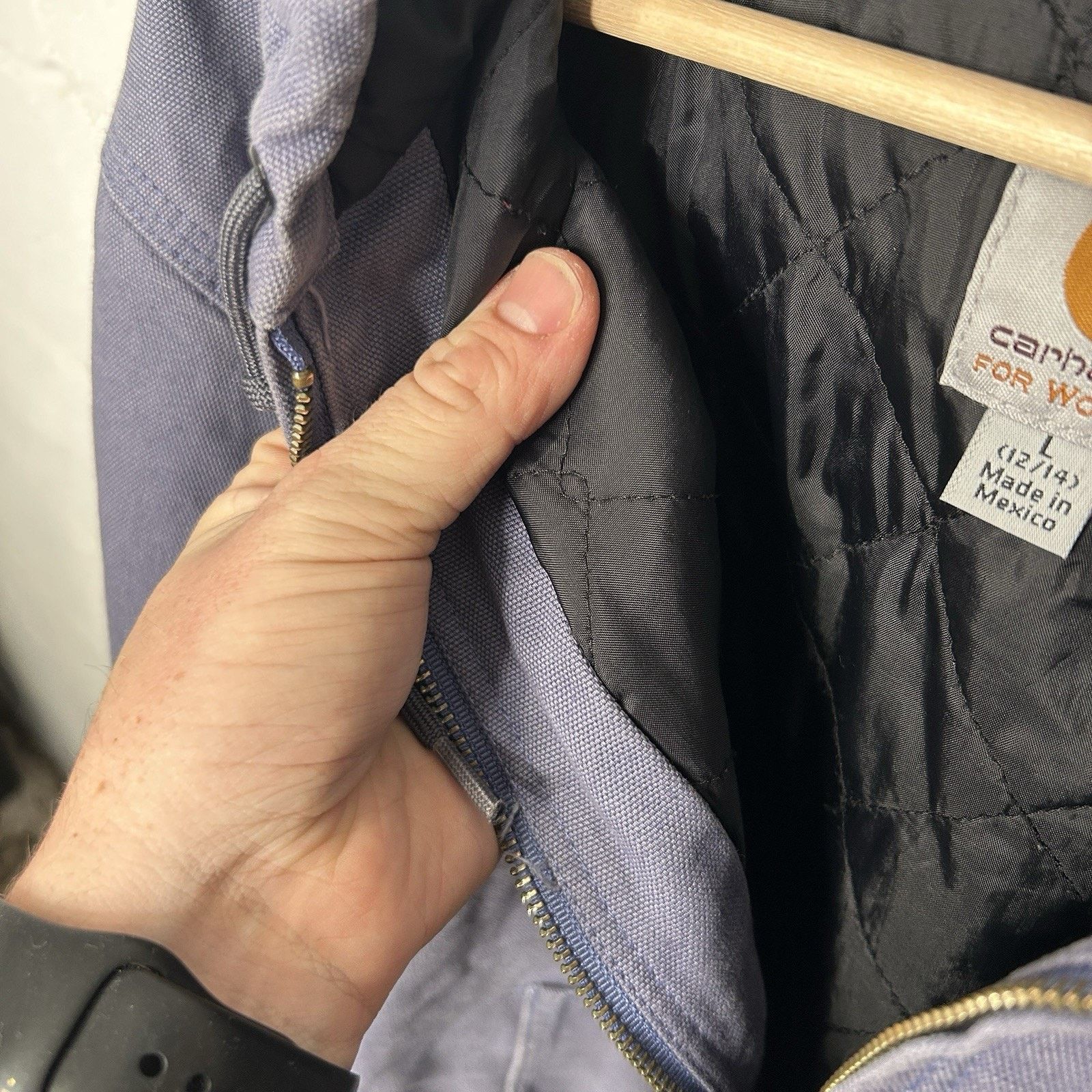 Carhartt Carhartt Quilted Hooded Active Jacket “Periwinkle” 100057 Size L / US 10 / IT 46 - 9 Thumbnail