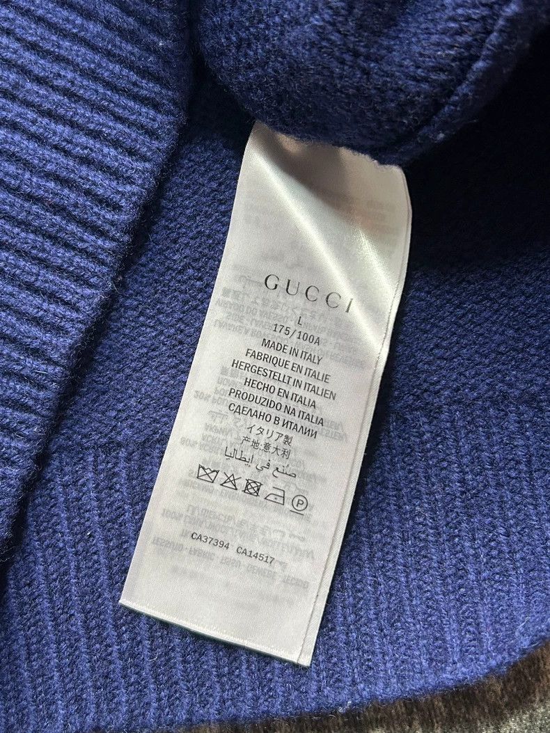 Gucci Gucci Dark blue and red stitching college style deep-necked Size US L / EU 52-54 / 3 - 5 Thumbnail