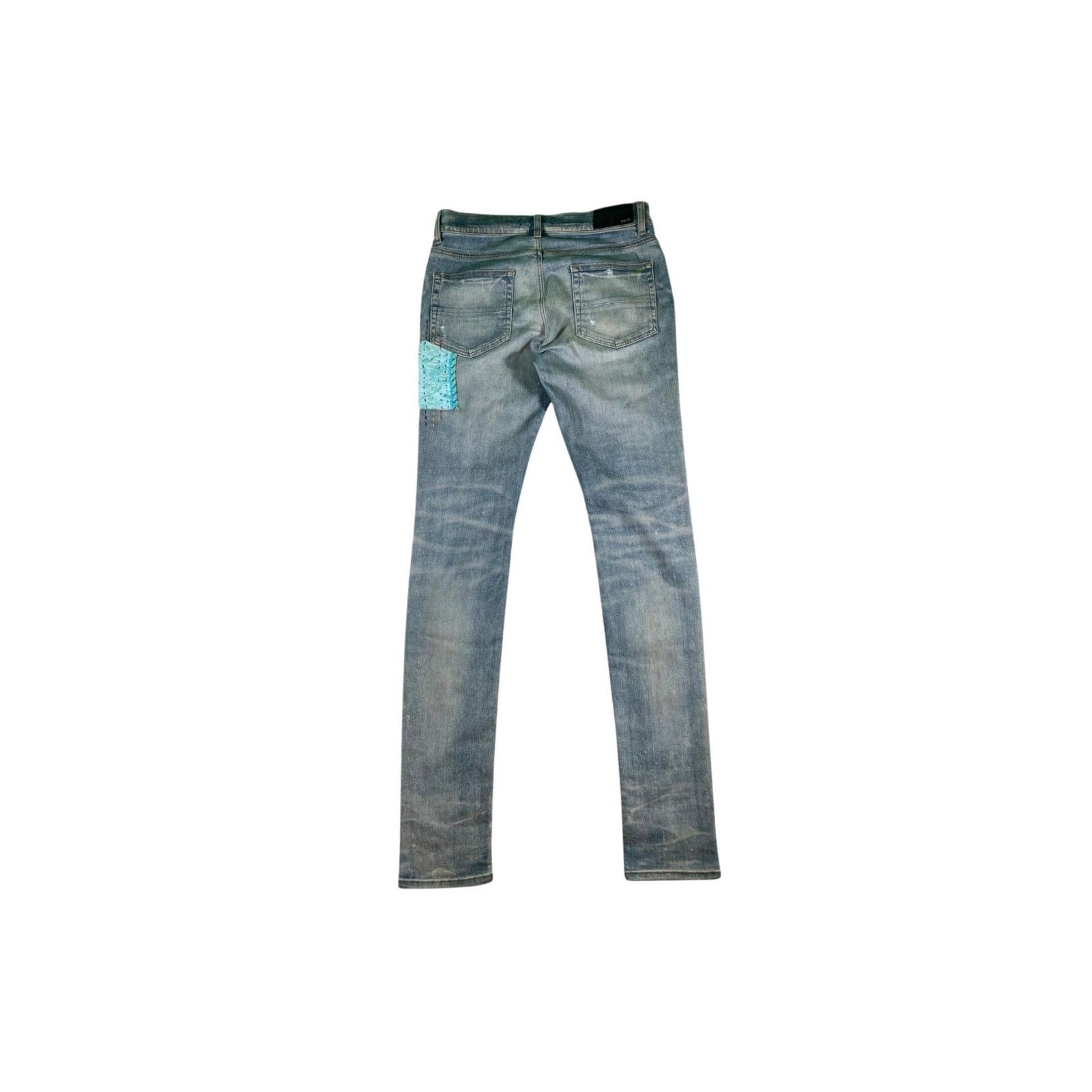 Amiri Amiri Quilted Patch Light Wash Jeans Size US 32 / EU 48 - 2 Thumbnail