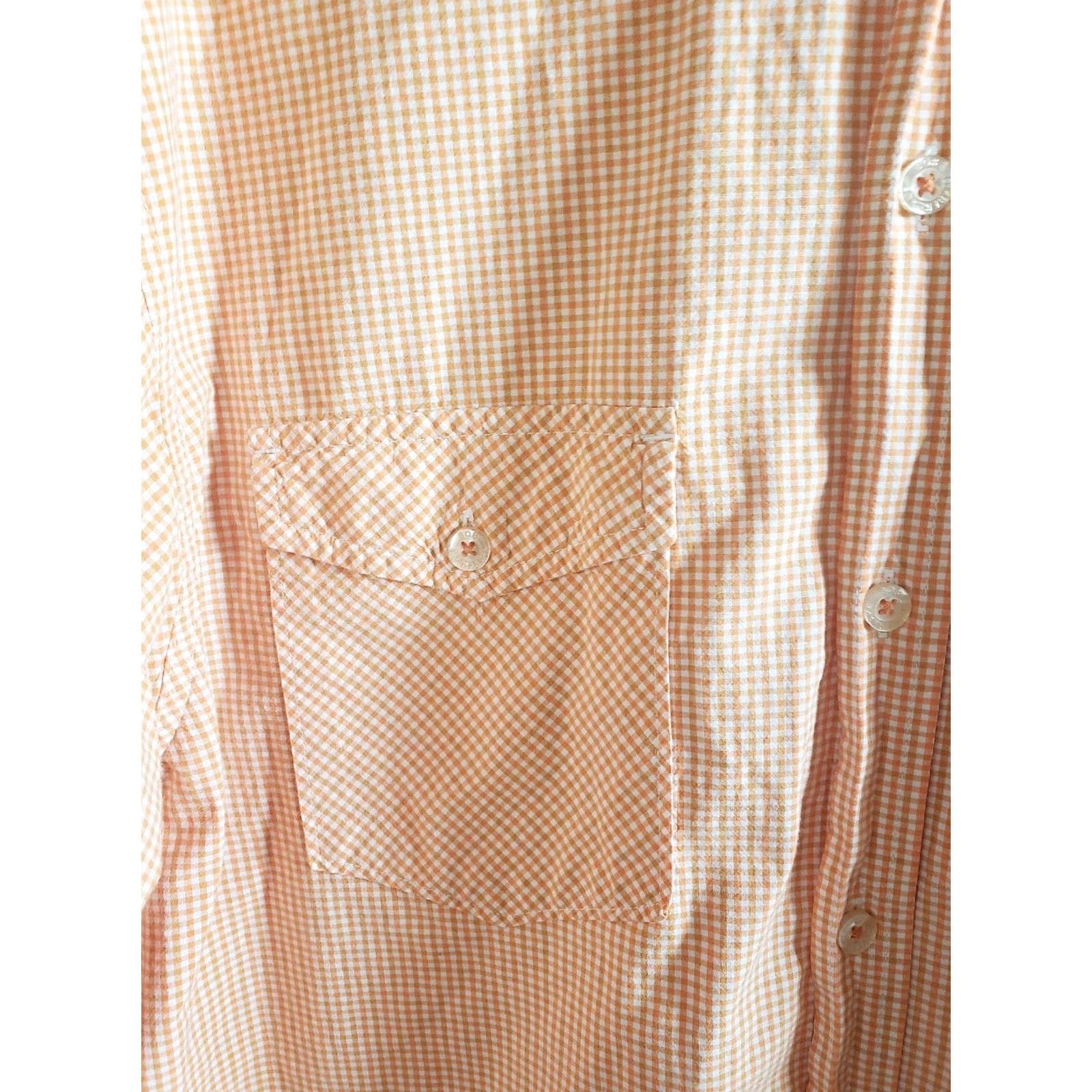 Vintage Bob Timberlake Shirt Mens XLT Orange White Check Long Sleeve Button Up Size US XL / EU 56 / 4 - 5 Thumbnail