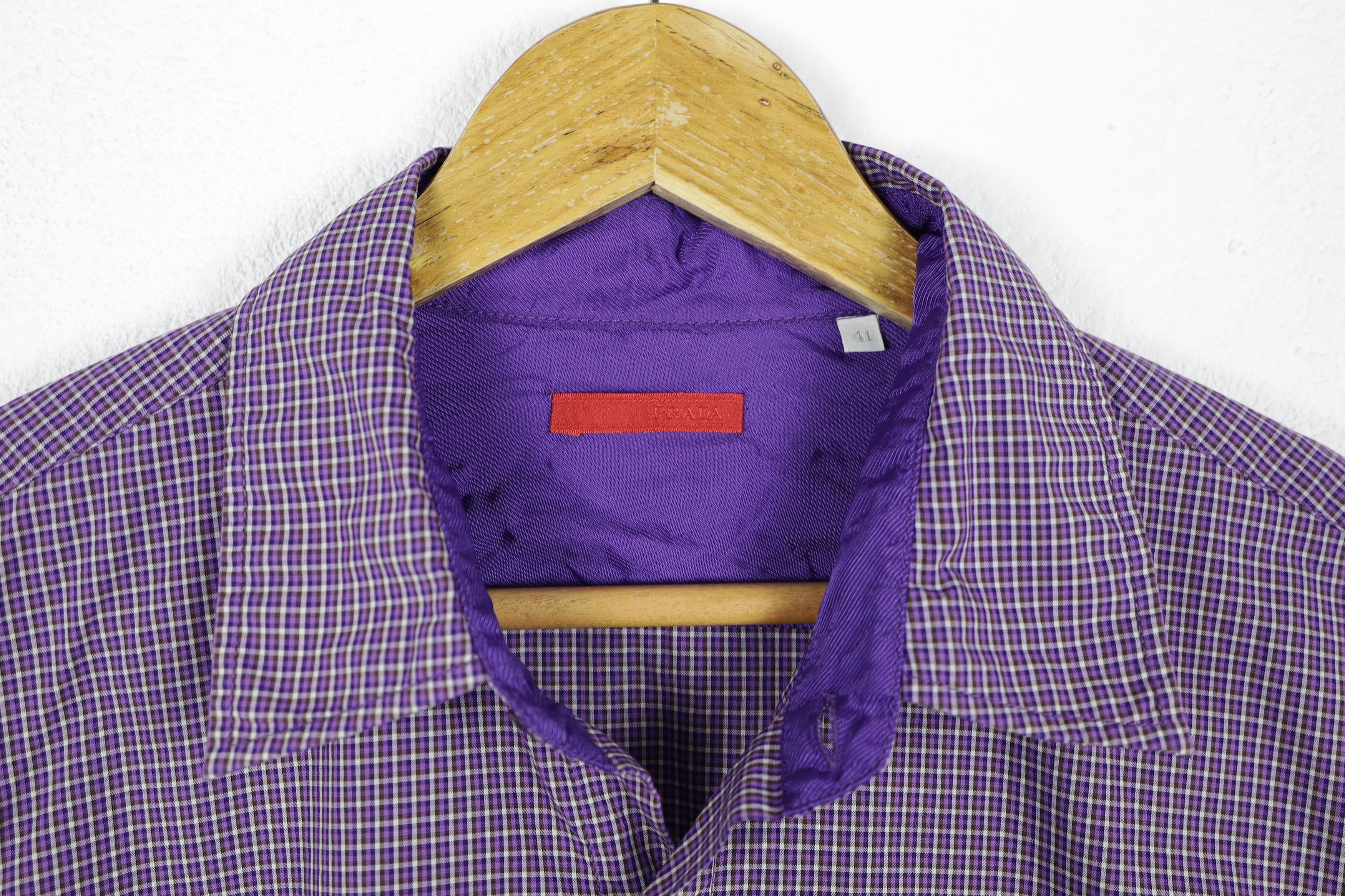Prada Prada Red Rubber Logo Multicolor Check Shirt Size US M / EU 48-50 / 2 - 5 Thumbnail