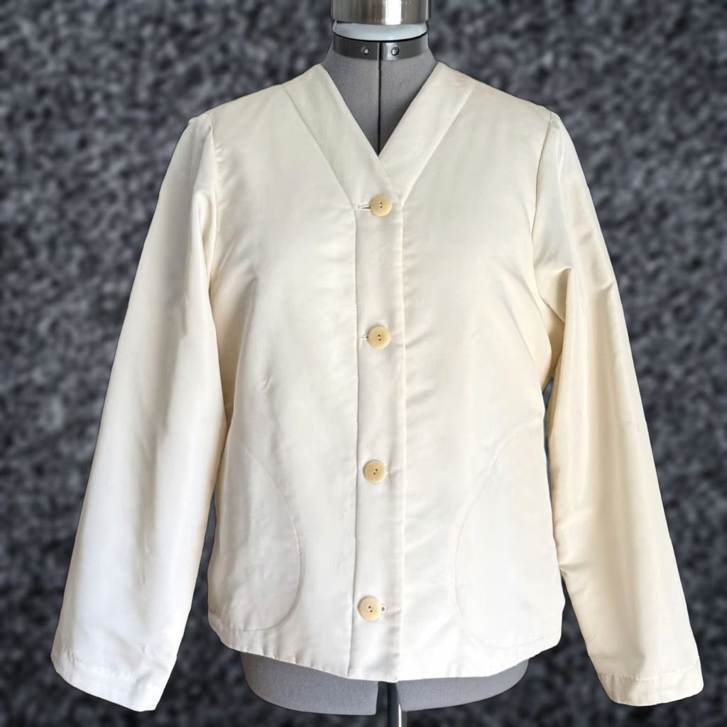Ralph Lauren VINTAGE Ralph Lauren Black Label Jacket Ivory Insulated Body Size 10 Women Size L / US 10 / IT 46 - 1 Thumbnail