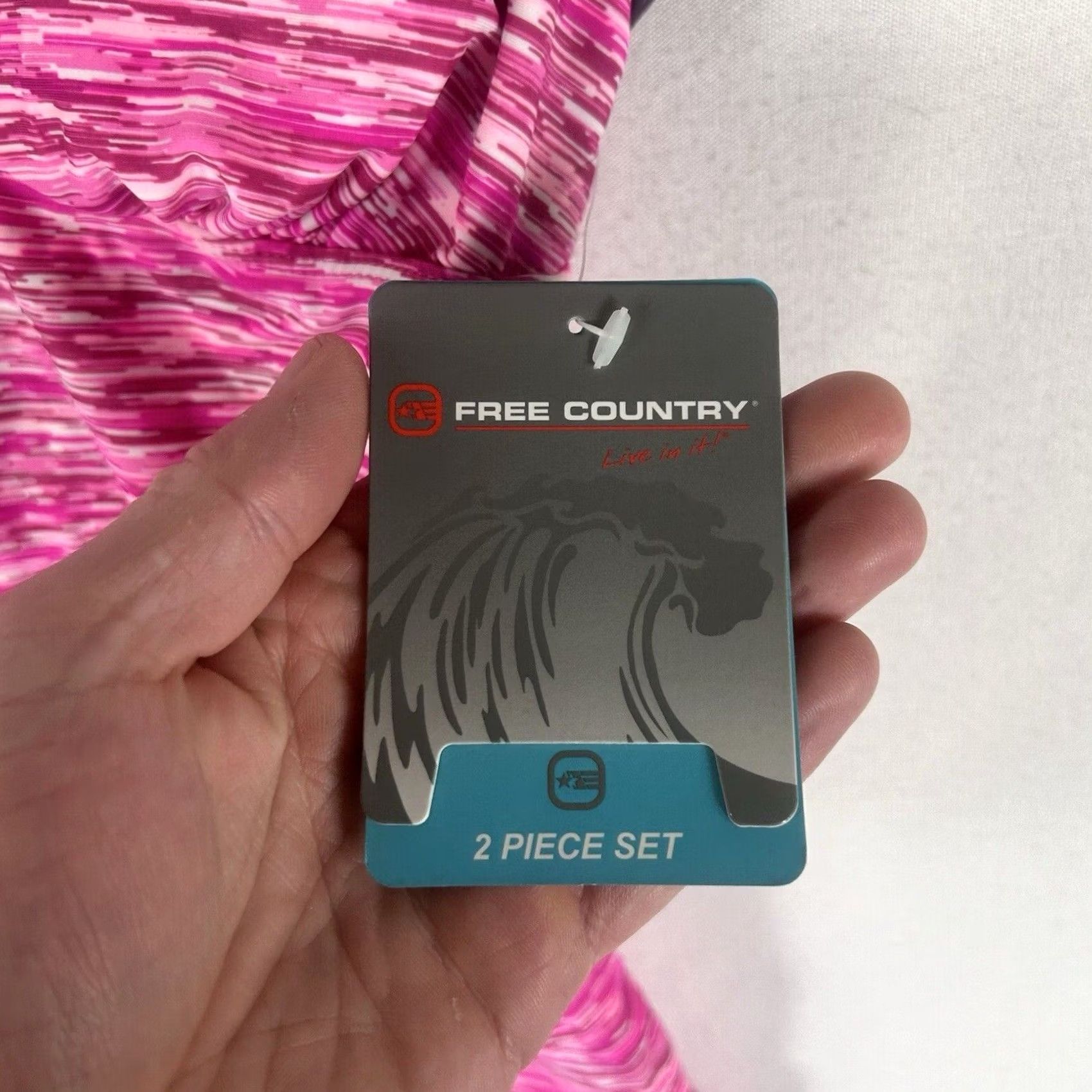 Free Country Free Country Tankini Swim Top Womens S Pink Striped Padded Ruched Spaghetti Straps NWT Size S / US 4 / IT 40 - 2 Thumbnail