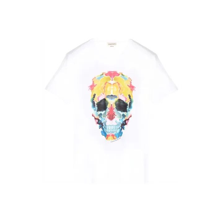 Alexander McQueen Alexander McQueen Colorful Skull Print T-Shirt 0079 Size L / US 10 / IT 46 - 1 Thumbnail