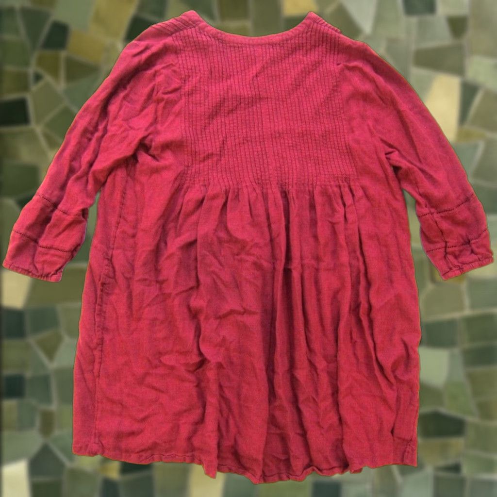J. Jill J.Jill Blouse 3/4 Sleeve V-Neck Pocket Pleated Tunic Peasant Rayon Red Blouse PL Womens Removable Pockets Size L / US 10 / IT 46 - 1 Thumbnail