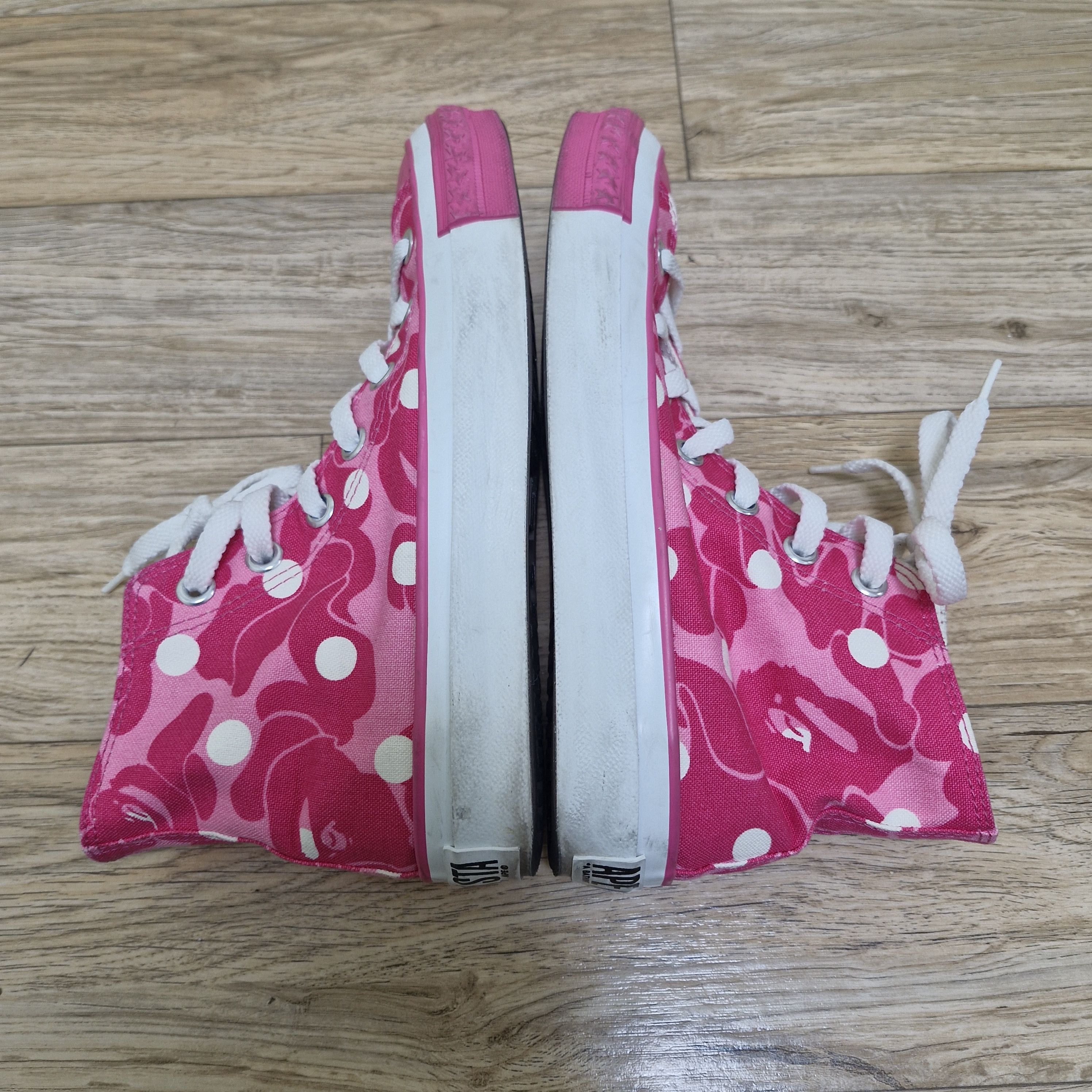 Bape BAPE BAPESTA Converse Polka Dot Pink Camo High Sneakers Size US 5 / EU 37 - 6 Thumbnail