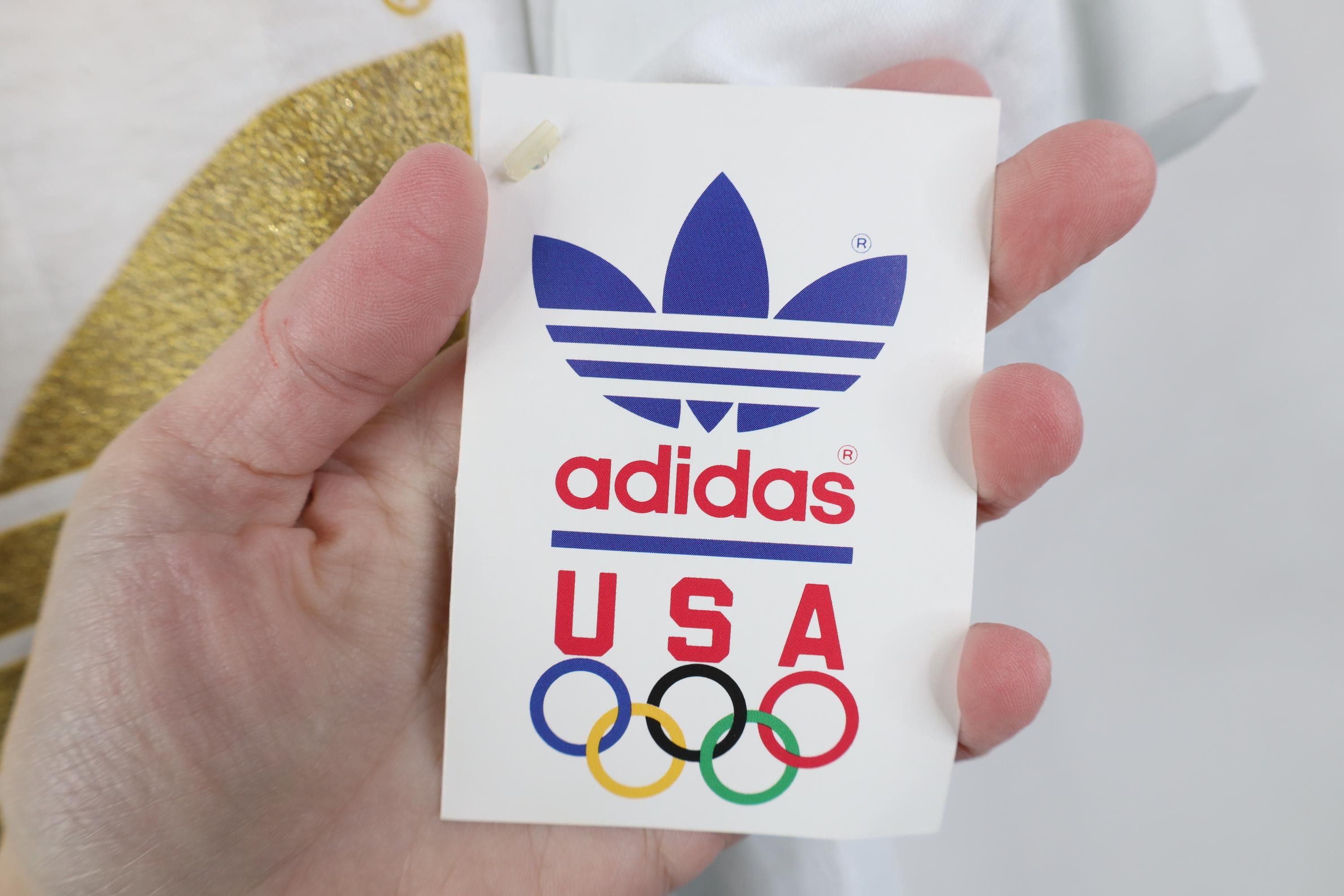 Adidas Deadstock Vintage 80s Adidas Olympics Gold Trefoil T-Shirt Size US M / EU 48-50 / 2 - 5 Thumbnail