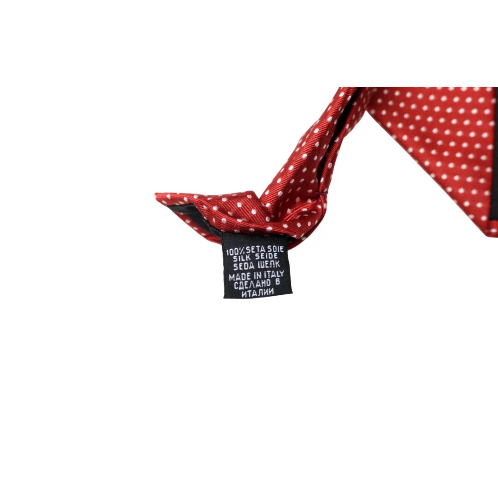 Hugo Boss HUGO BOSS Tie Men's ONE SIZE Red Polka Dot Patterned Pure Silk Pointed Size ONE SIZE - 6 Thumbnail
