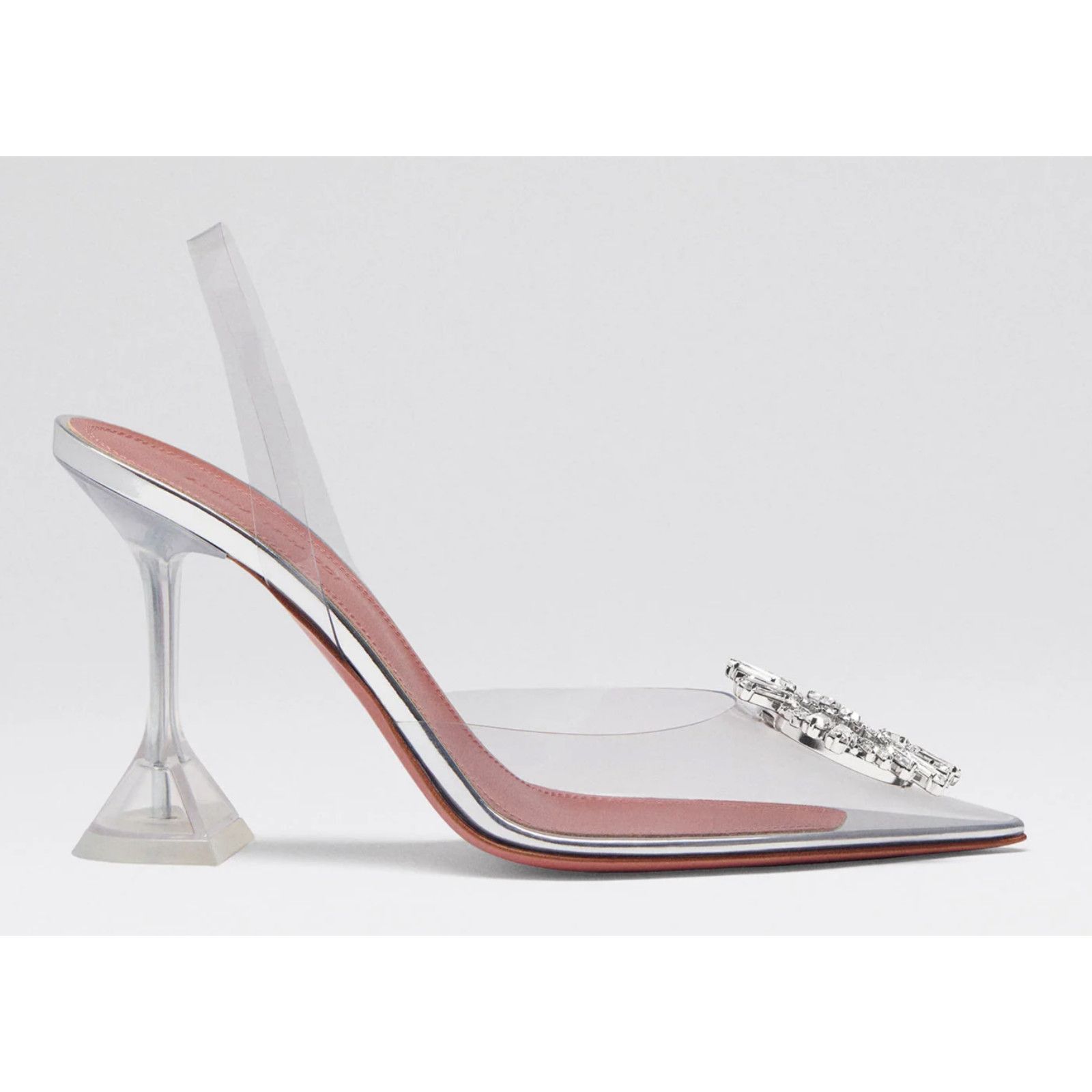 Amina Muaddi Begum Glass PVC Crystal Slingback Sandal Heel Pump 39.5 Size US 9.5 / IT 39.5 - 1 Thumbnail