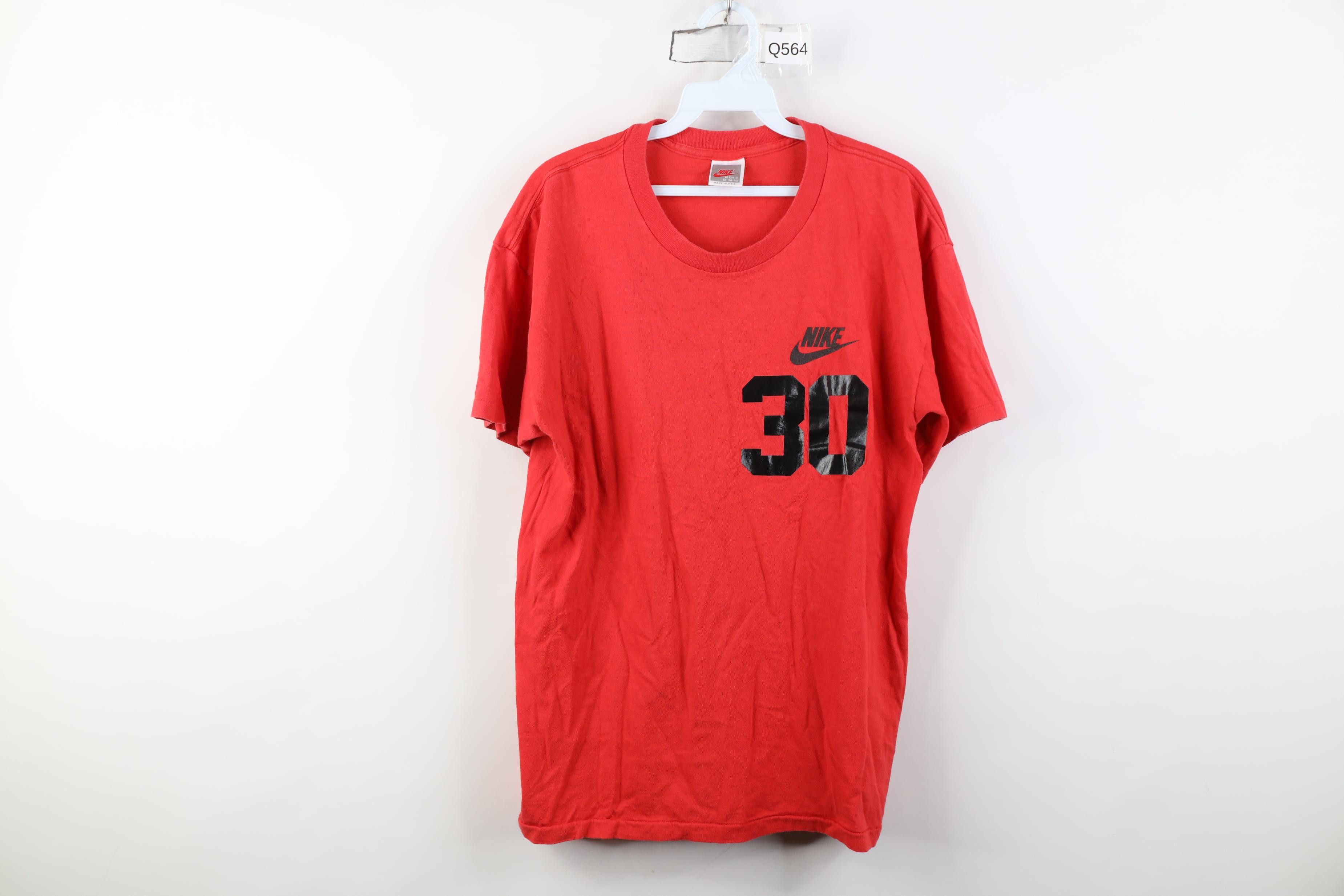 Nike Vintage 80s 90s Nike Spell Out Short Sleeve T-Shirt Red USA Size US M / EU 48-50 / 2 - 1 Thumbnail