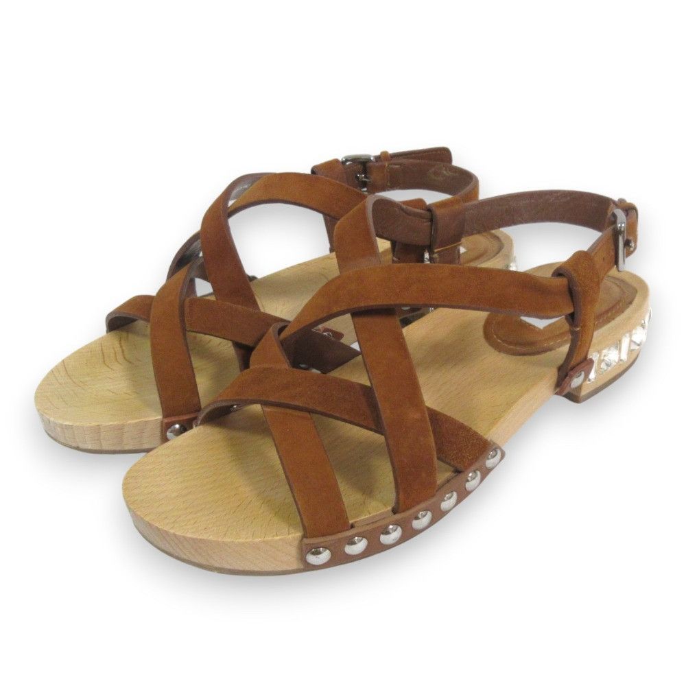 Miu Miu Miu Miu Miu Miu Bijoux Studs Suede Wood Sandals Suede Shoes 30676 DUTY FREE for USA Size ONE SIZE - 1 Thumbnail