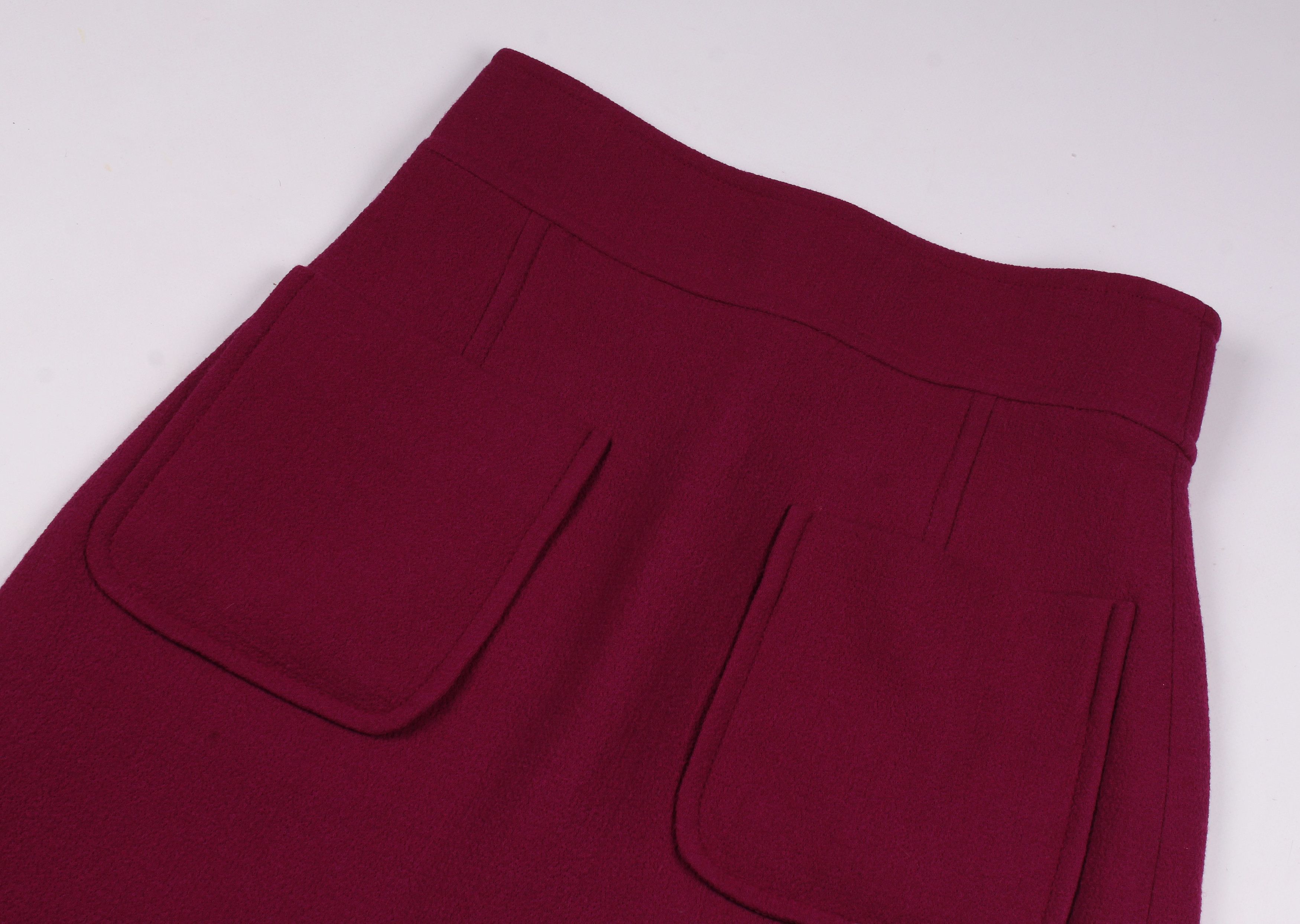 Valentino Red Valentino A - Line Raspberry Wool Skirt Size 28" / US 6 / IT 42 - 5 Thumbnail