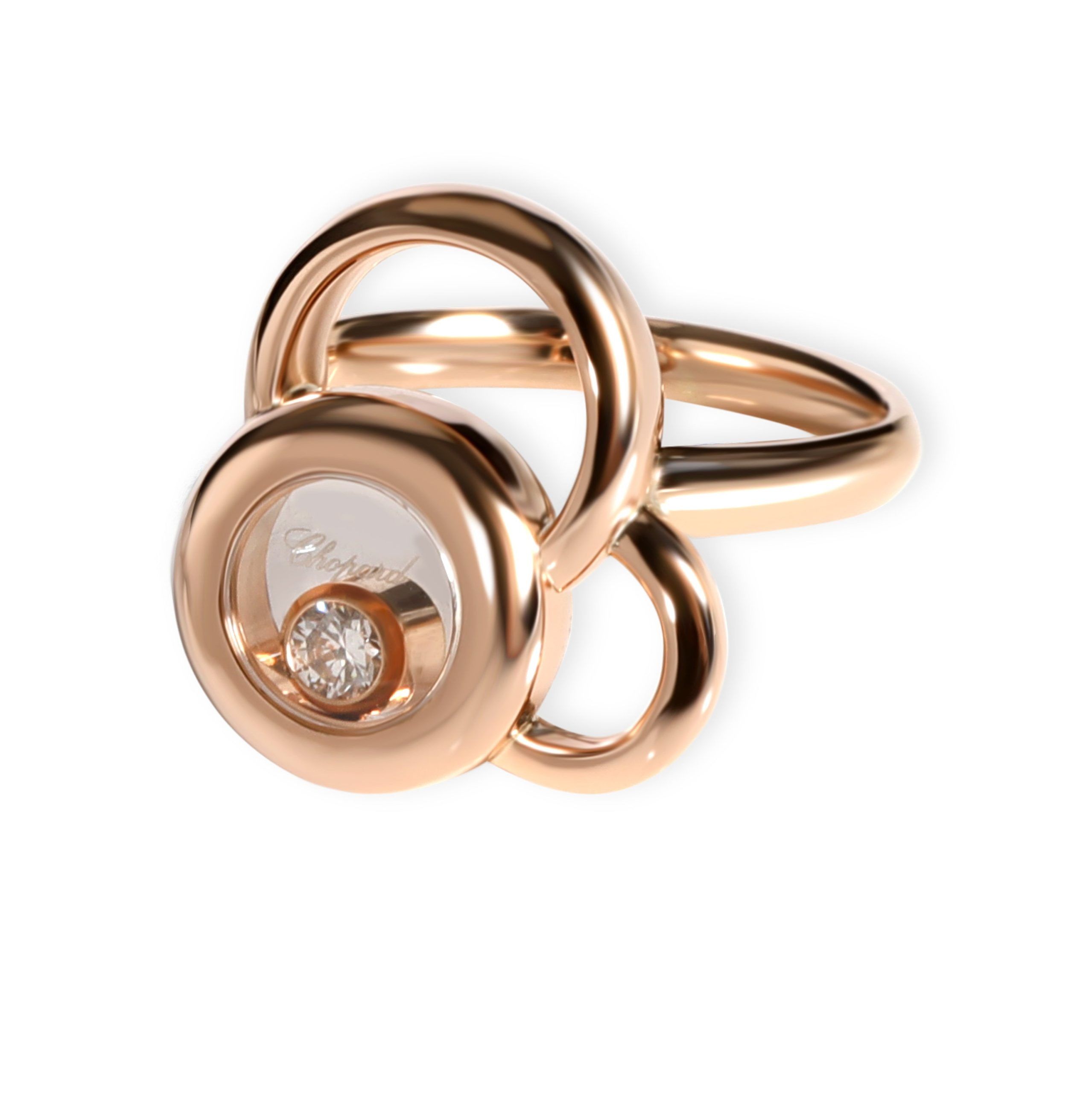 image of Chopard Happy Dreams Diamond Ring In 18K Rose Gold 0.09 Ctw, Women's