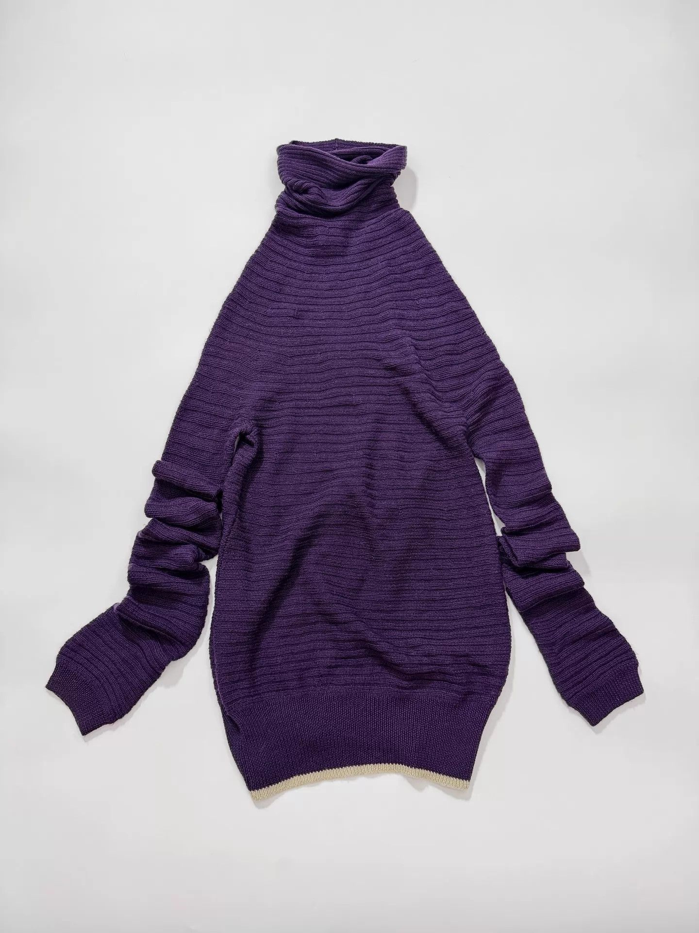 Y's Y's Grape Purple Stacked Neck/Cuff Knit Sweater Size 2 Size XS / US 0-2 / IT 36-38 - 8 Thumbnail