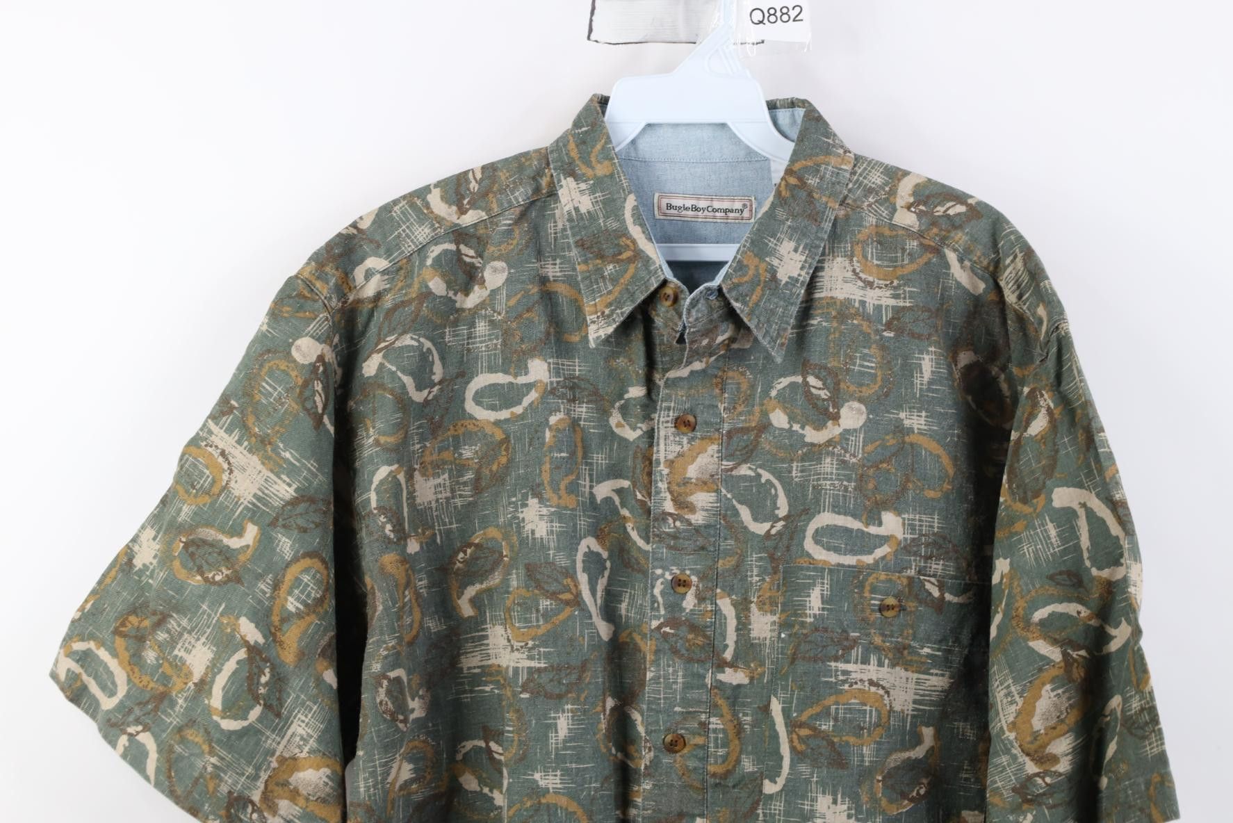 Vintage Vintage 90s Streetwear Baggy Abstract Paisley Button Shirt Size US M / EU 48-50 / 2 - 2 Thumbnail