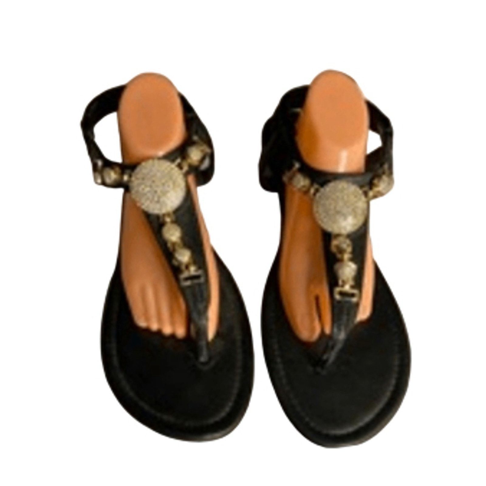 Venus Venus Black Beaded Embellished Sandals Women’s 8.5 Size US 8.5 / IT 38.5 - 3 Thumbnail
