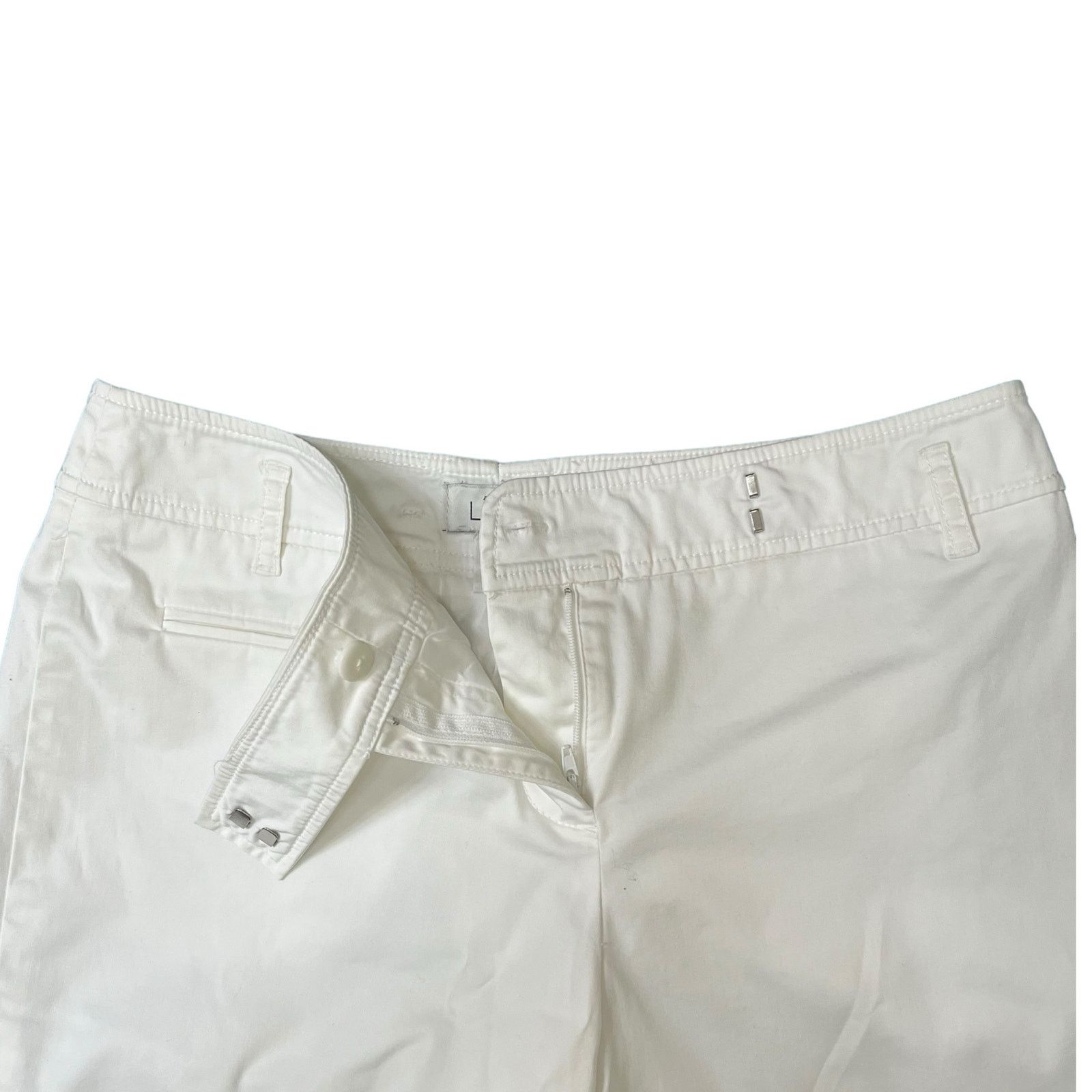 Loft Ann Taylor LOFT lined white high rise chino shorts women's 4 Size 27" / US 4 / IT 40 - 4 Thumbnail